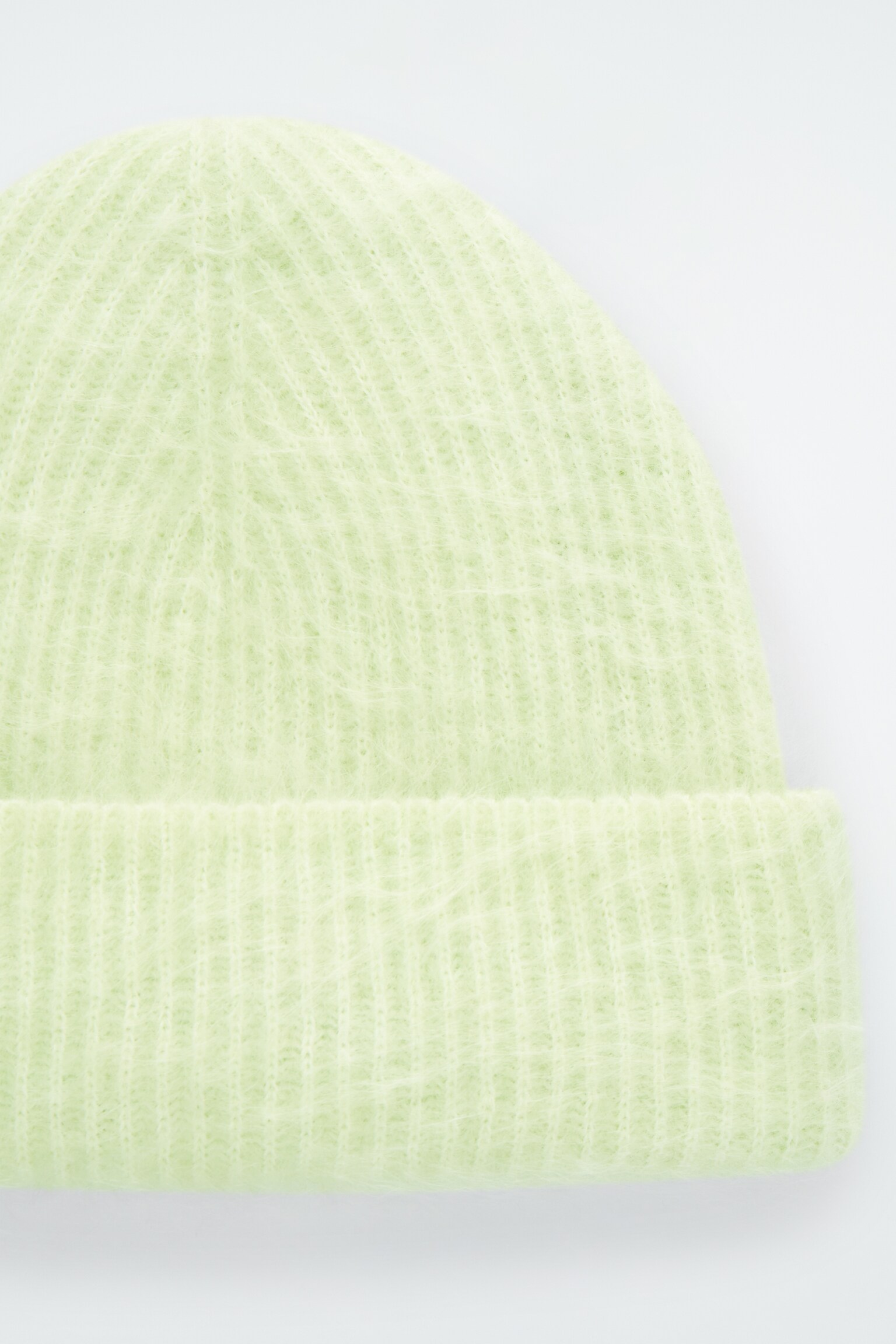 BONNET EN MOHAIR CÔTELÉ - VERT CLAIR - 4