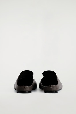 DRAPED LEATHER MULES — BITTER CHOCOLATE 4