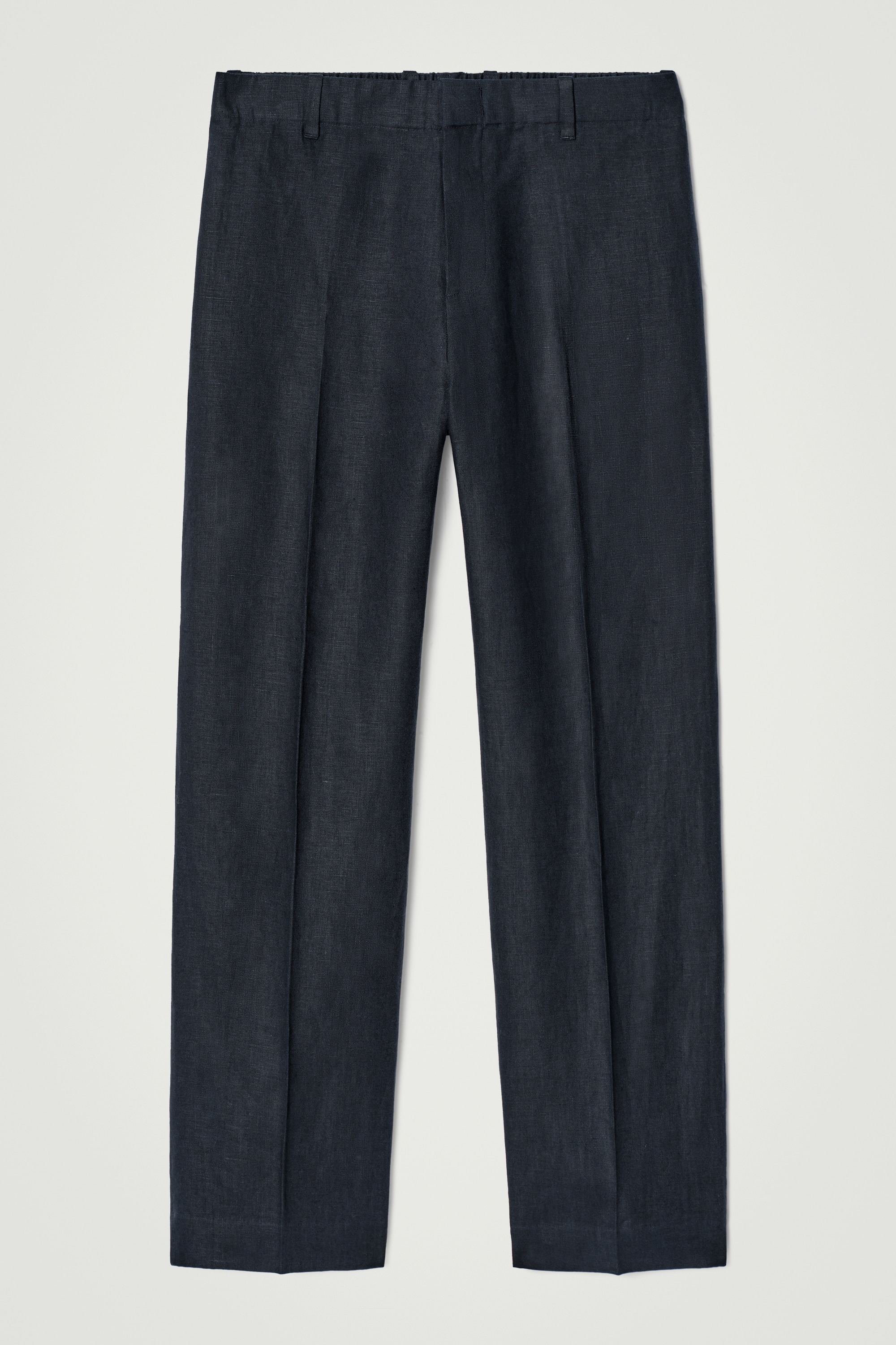 PANTALONI ELASTICIZZATI A GAMBA DRITTA IN LINO - BLU NAVY/MARRONE/NERO/BIANCO