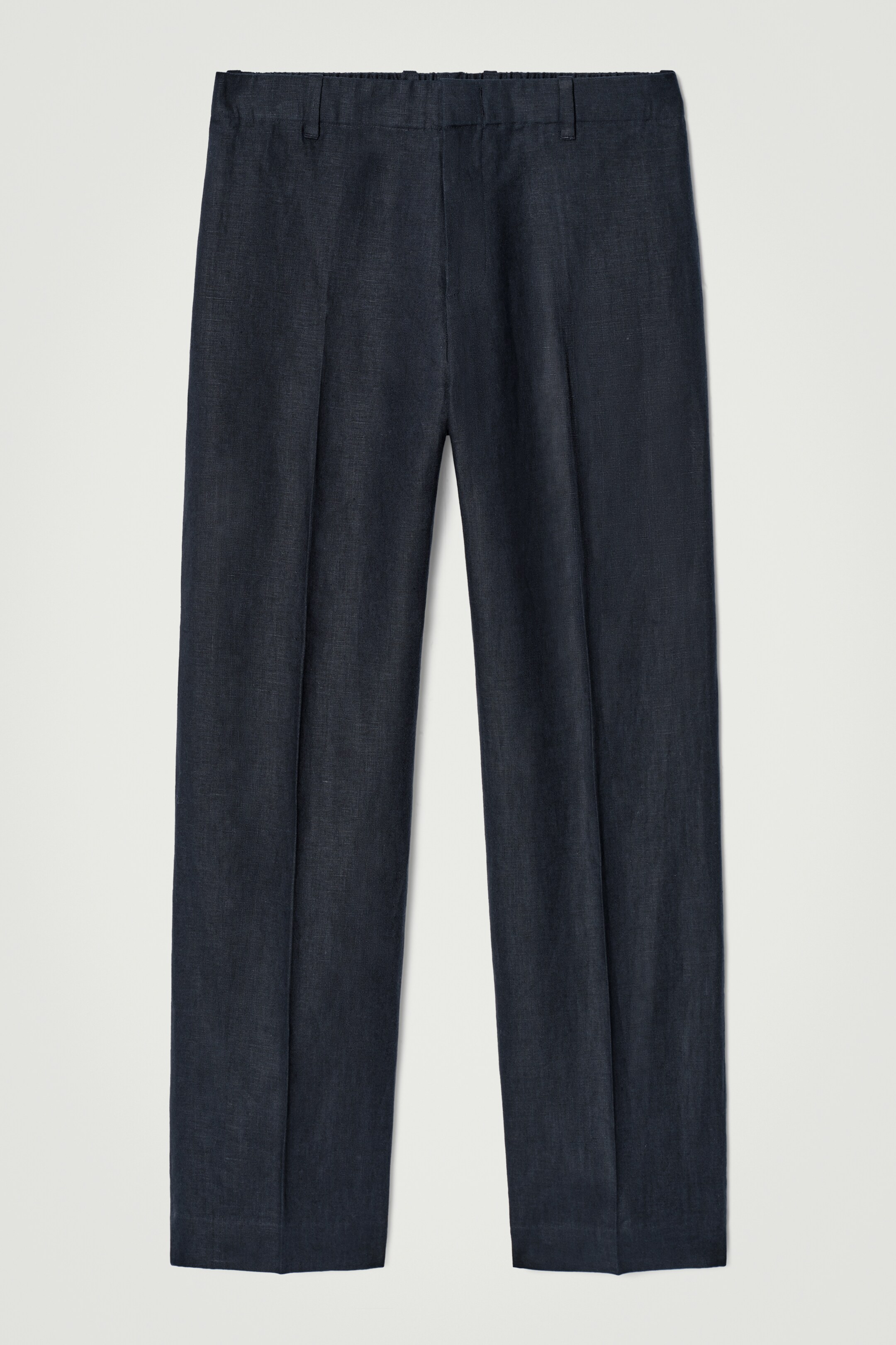 View larger image: ELASTICATED LINEN STRAIGHT-LEG TROUSERS - NAVY - Men | H&M GB 6