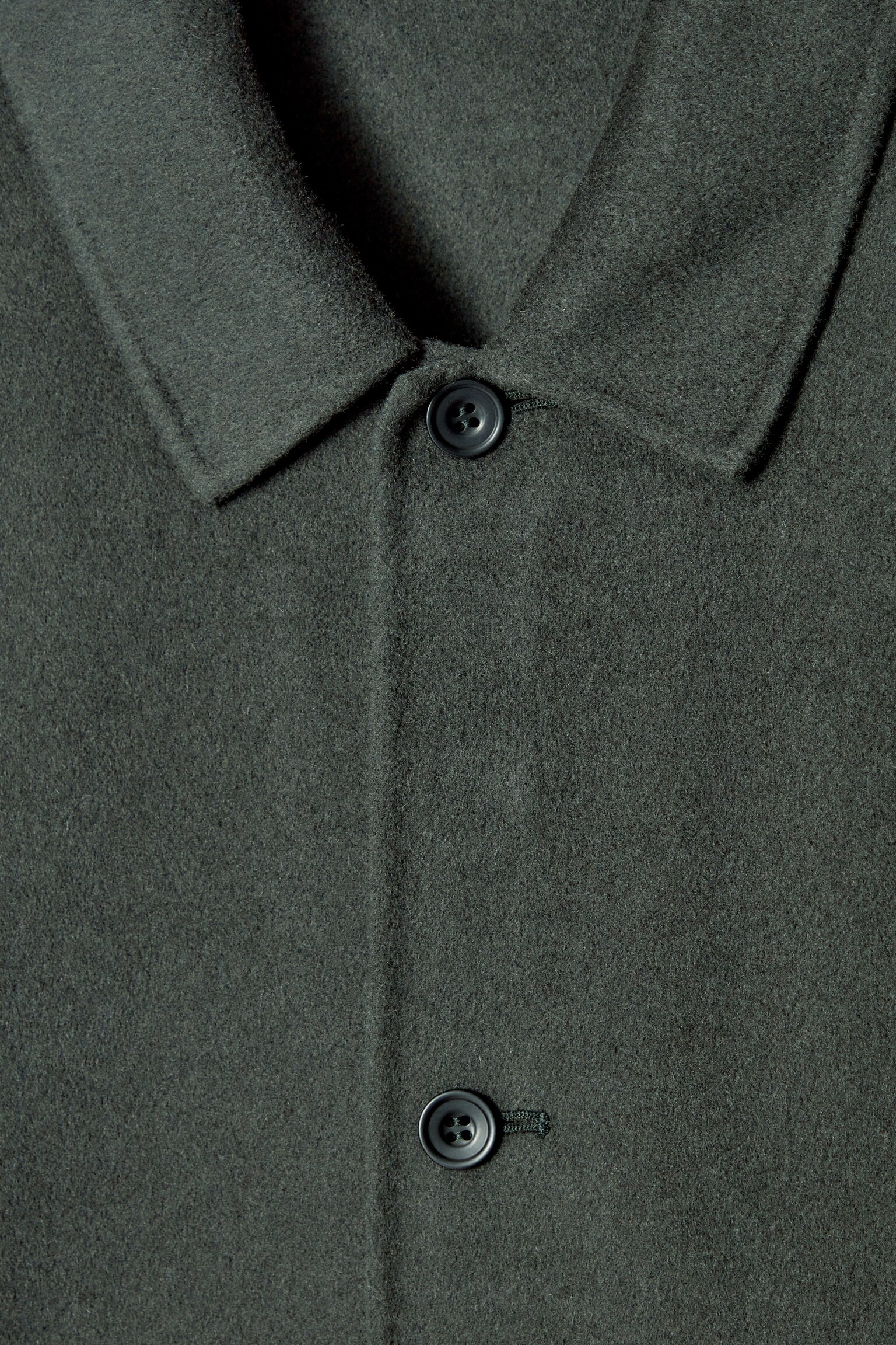 DOUBLE-FACED WOOL OVERSHIRT - DARK GREEN - 2