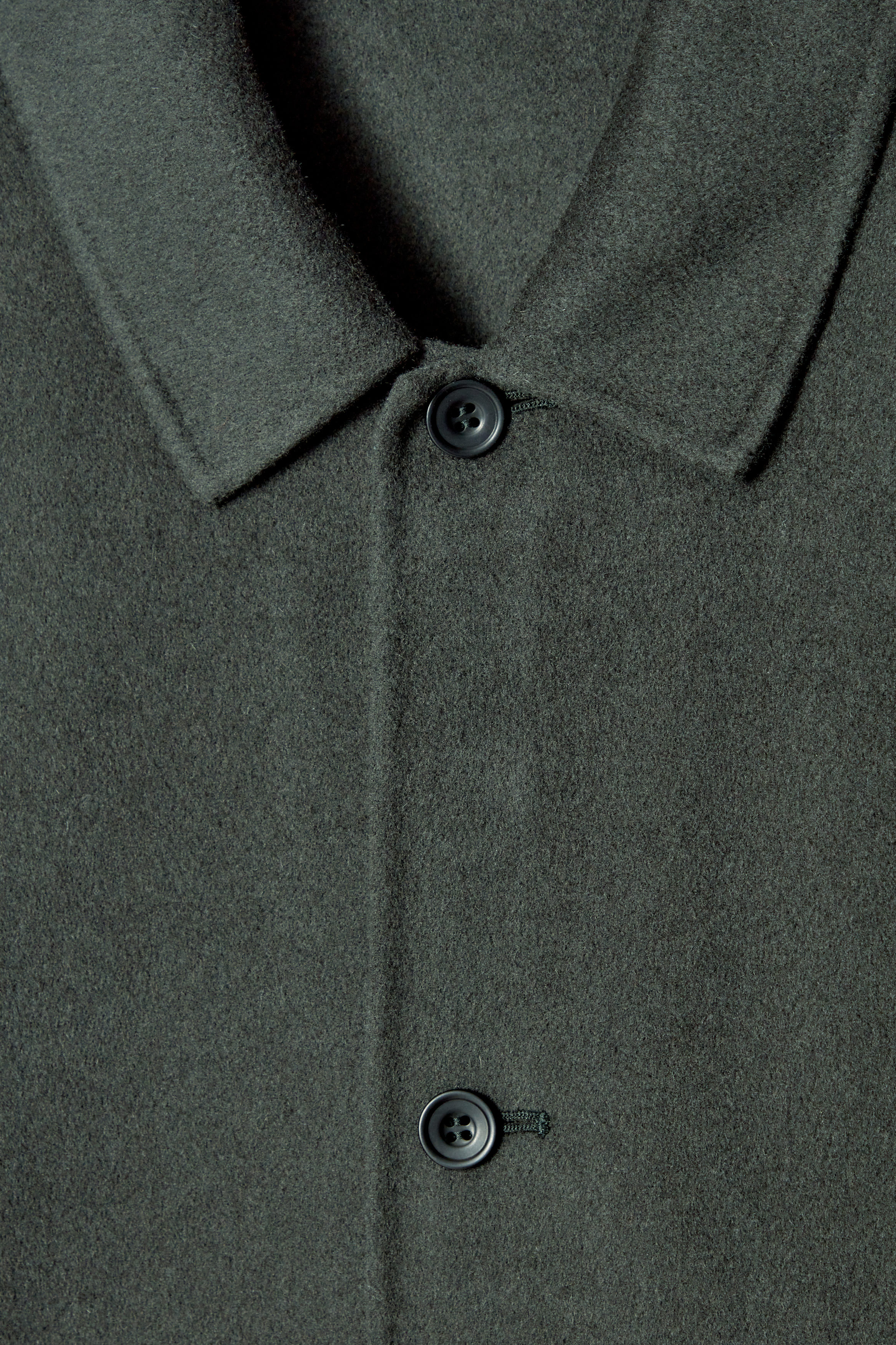 DOUBLE-FACED WOOL OVERSHIRT - DARK GREEN | COS