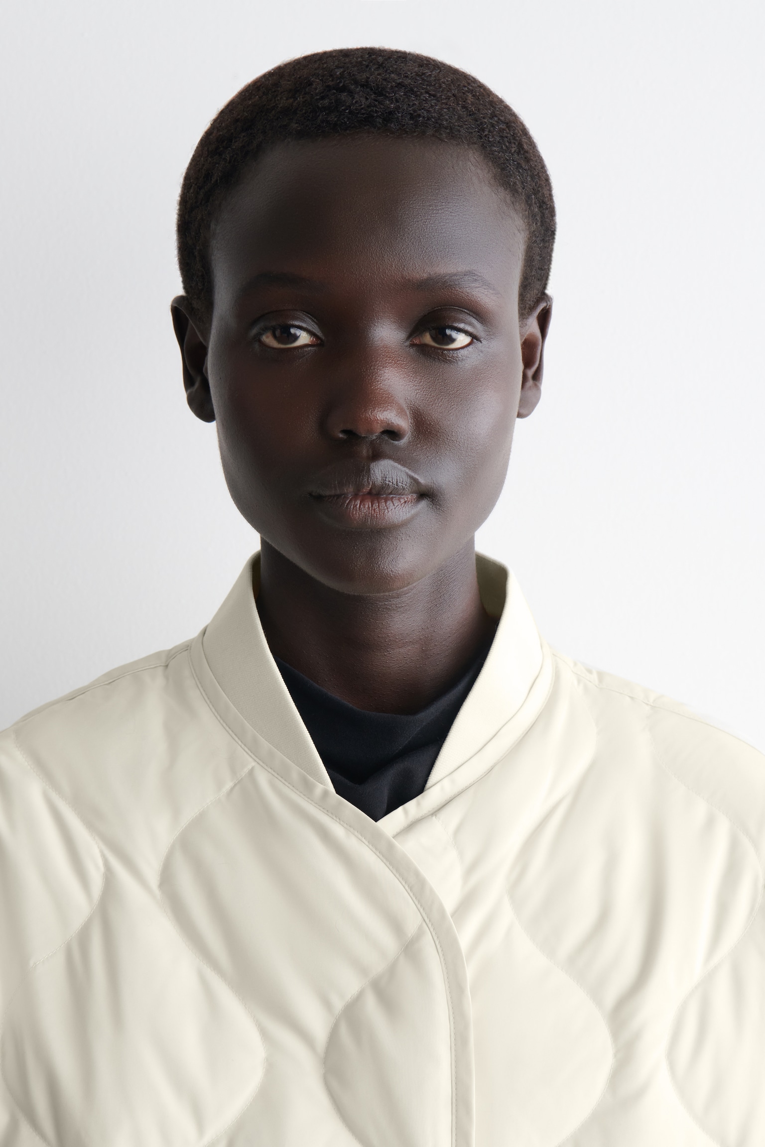 VESTE OVERSIZE MATELASSÉE - IVOIRE/BRUN FONCÉ - 4