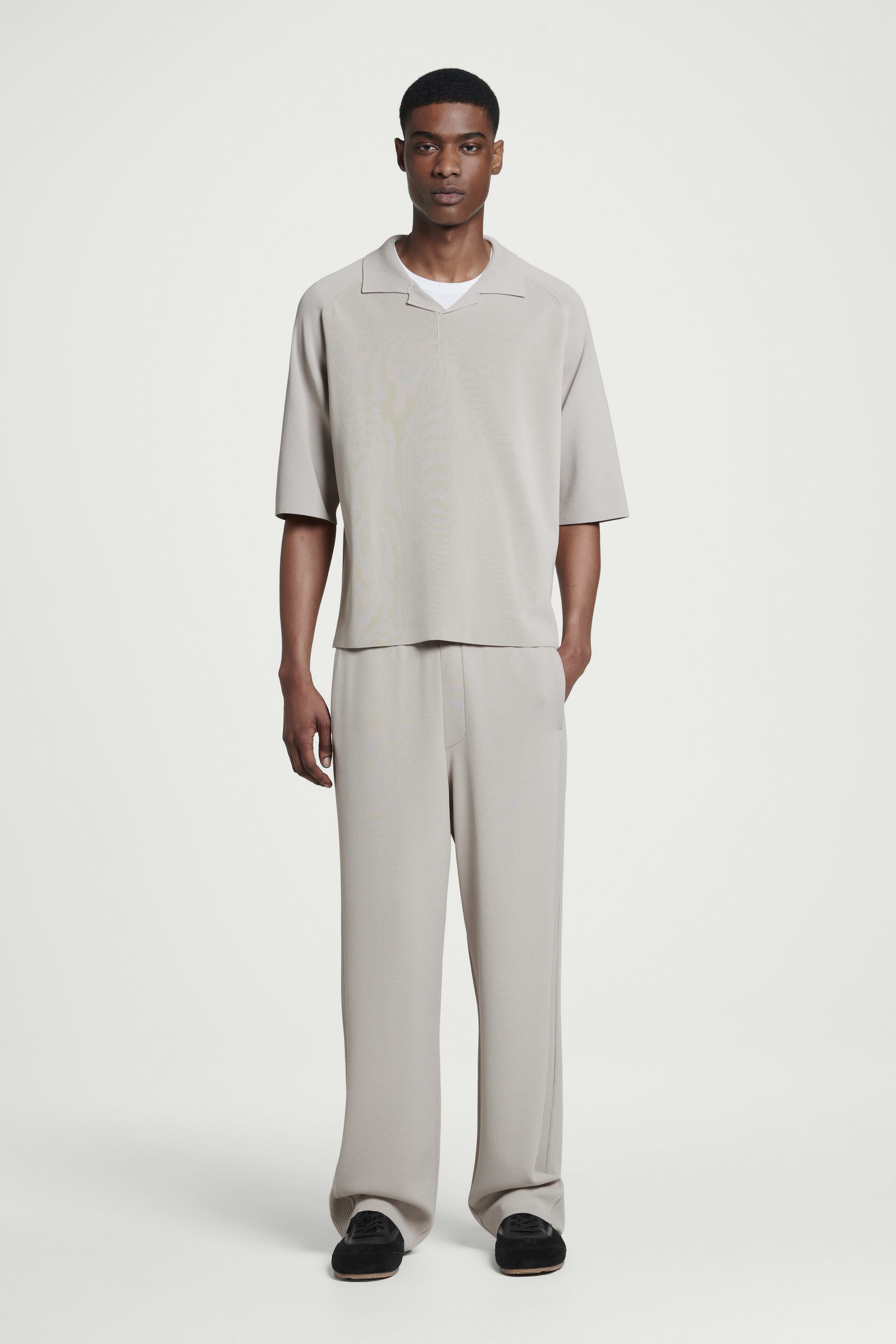 DOUBLE-FACED STRAIGHT-LEG TRACK PANTS