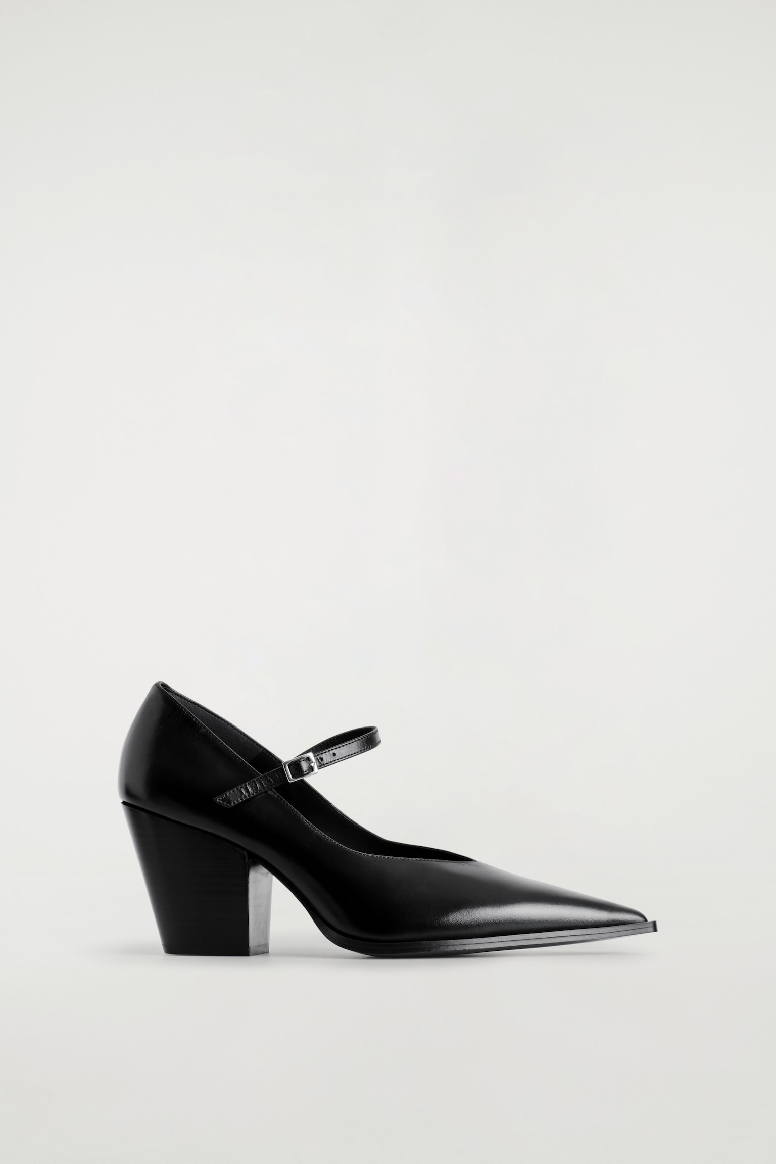 SCARPE MARY JANE IN PELLE CON TACCO - NERO - 2