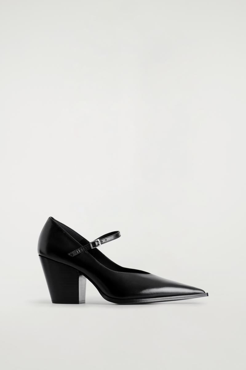 Cos Scarpe Mary Jane In Pelle Con Tacco In Black