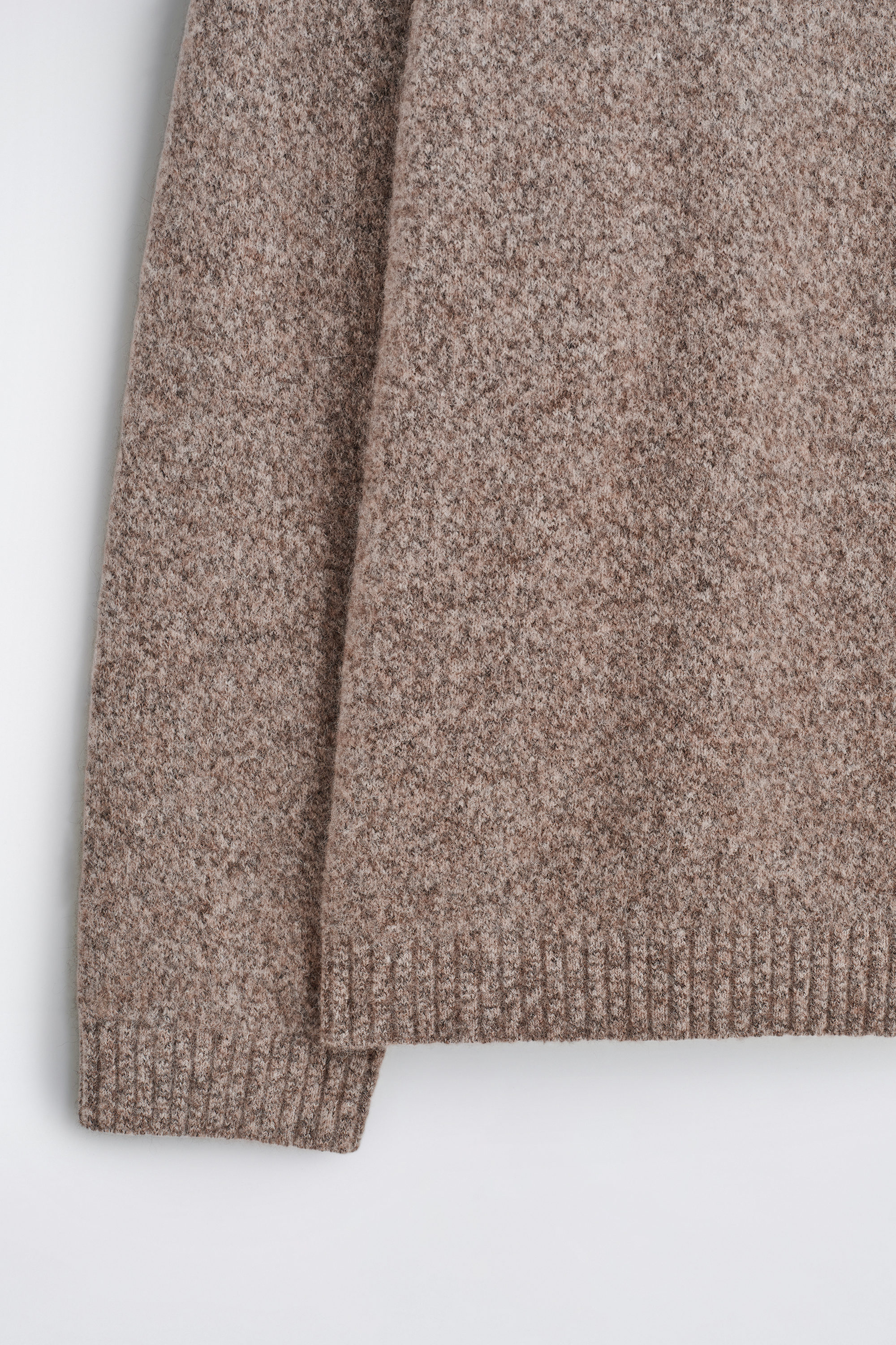 OVERSIZED ALPACA-BLEND CREW-NECK SWEATER - TAUPE MELANGE | COS