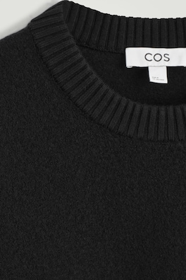 BOILED MERINO WOOL CREW-NECK SWEATER — BLACK 6