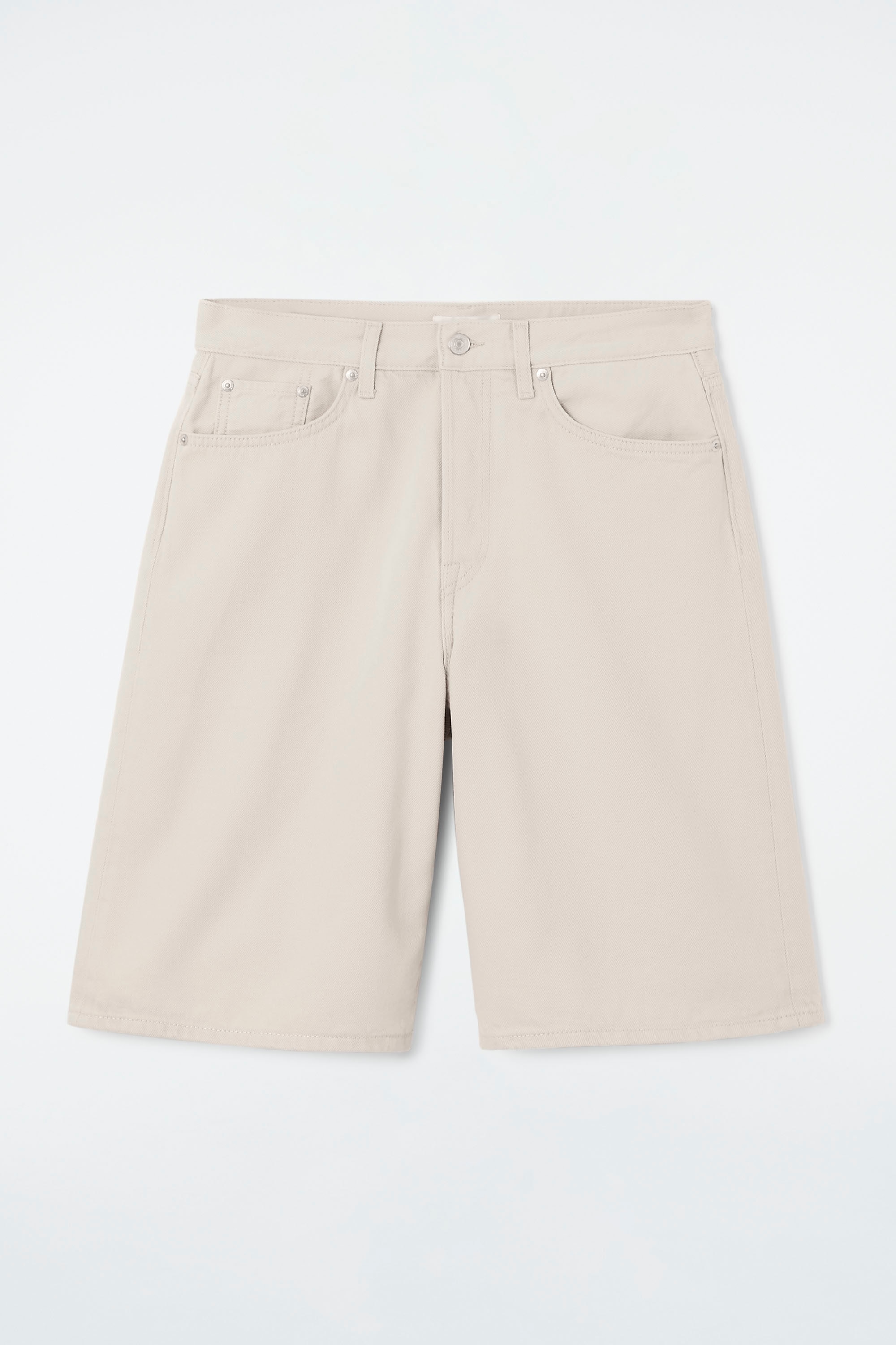 RELAXED SHORT-SLEEVED DENIM SHIRT - BEIGE | COS