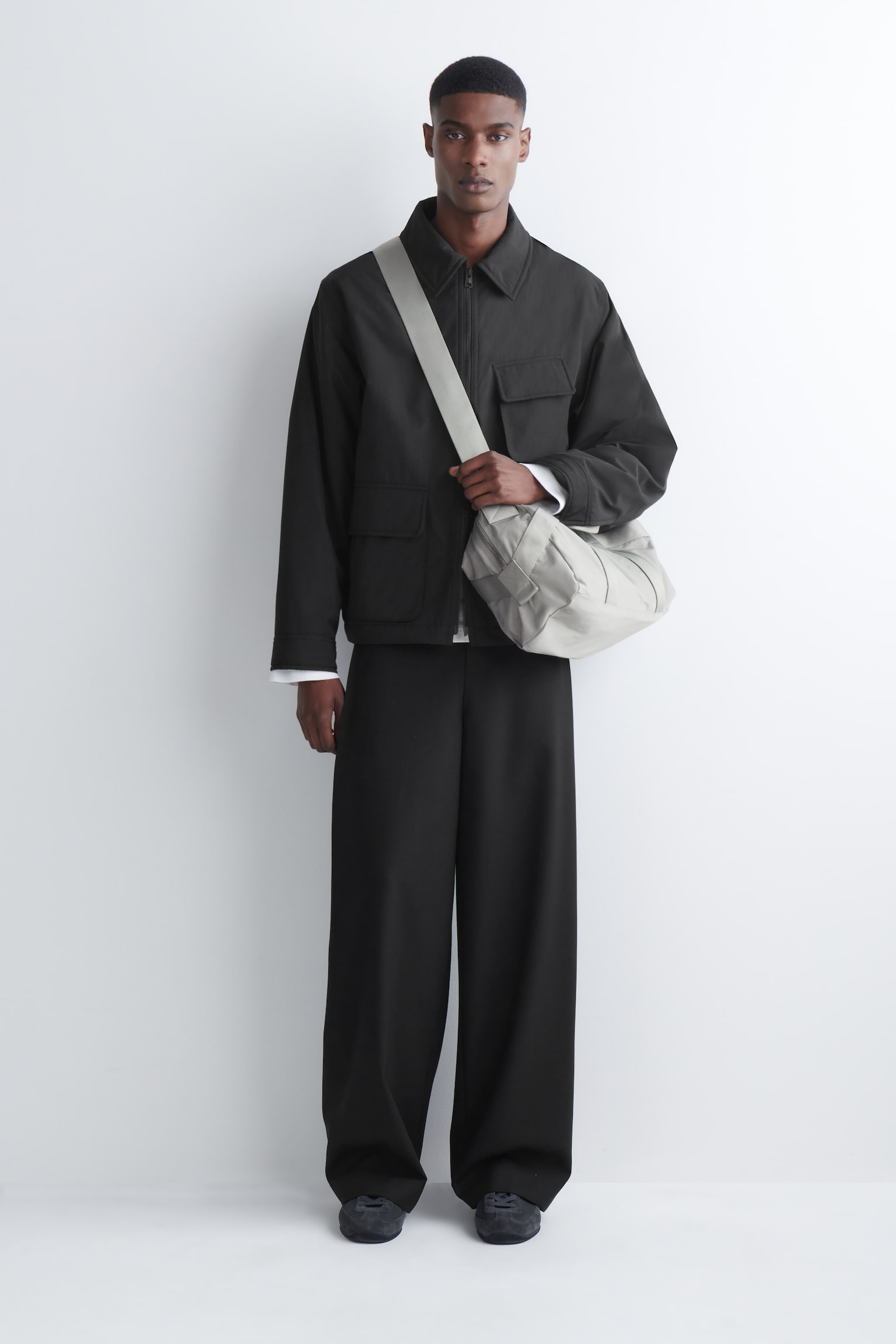 SPORTS DUFFLE BAG - NYLON - אפור/שחור - 2