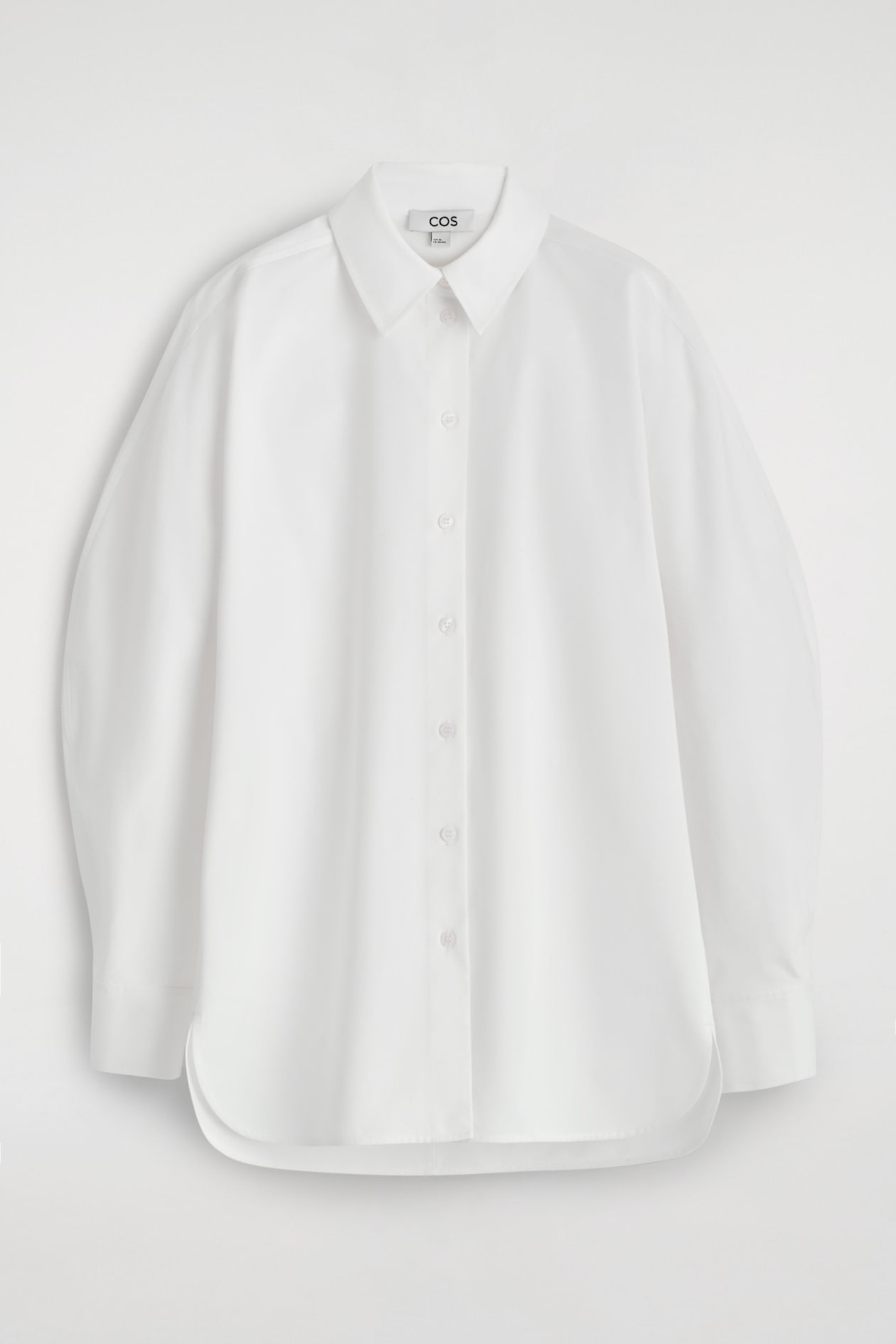 ROUNDED PIMA COTTON SHIRT — WHITE