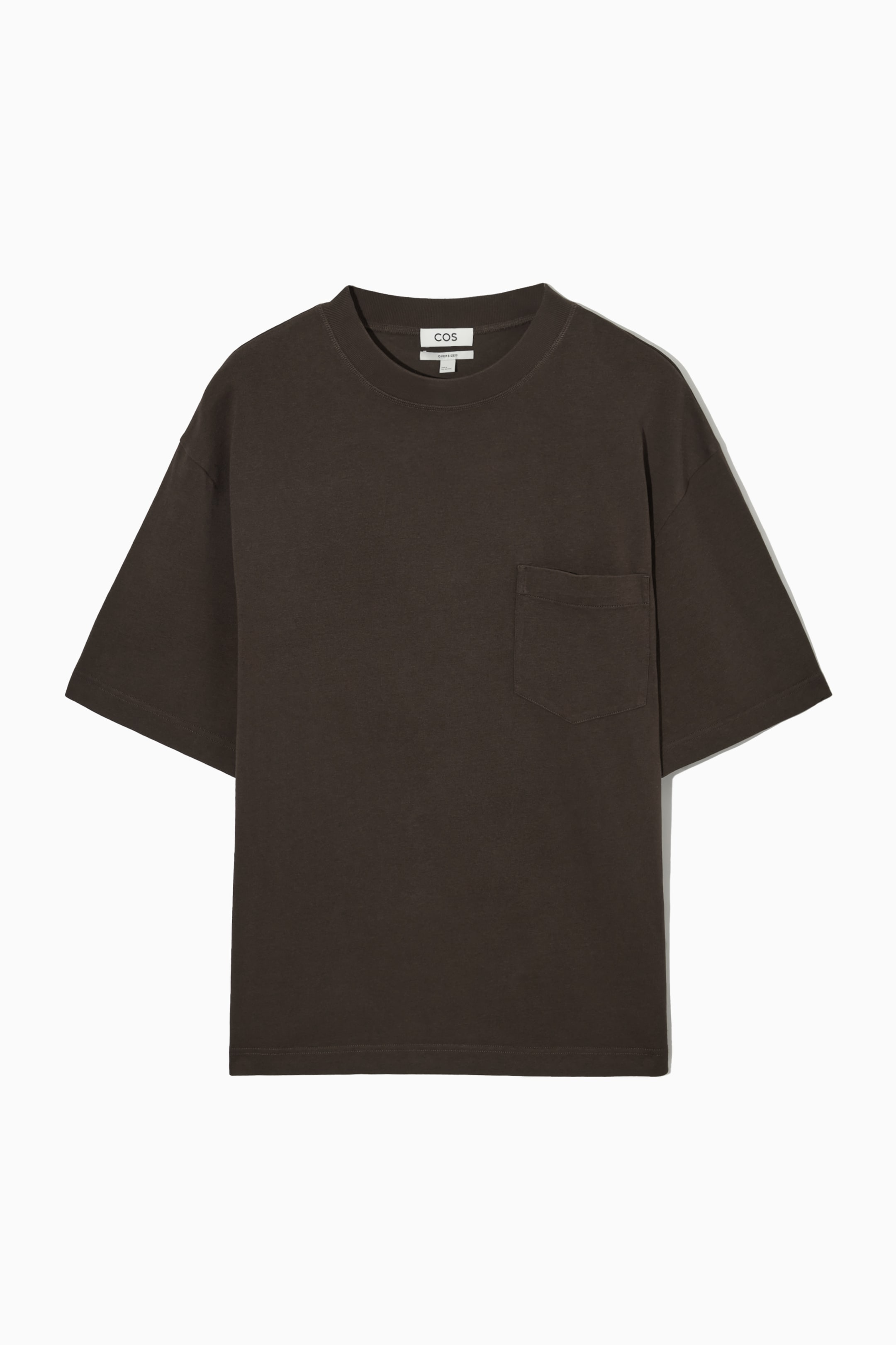 Grotere afbeelding bekijken: OVERSIZED HEAVYWEIGHT COTTON T-SHIRT - DARK BROWN - HEREN | H&M NL 1