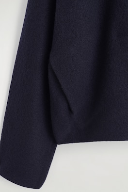 SCULPTED MERINO WOOL ZIP-UP JACKET — NAVY 7