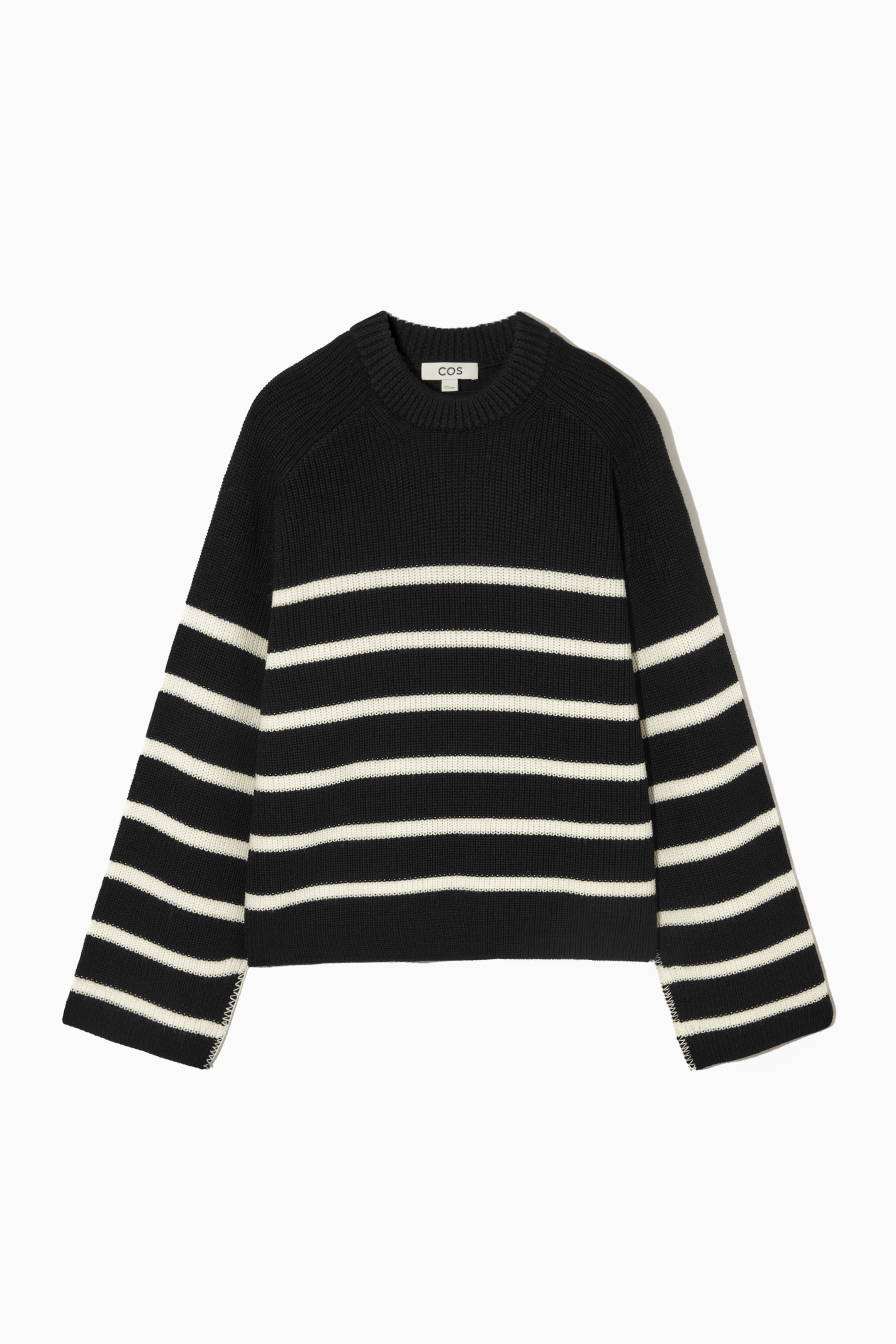 View larger image: STRIPED MERINO WOOL JUMPER - BLACK / WHITE / STRIPED - Ladies | H&M GB 1