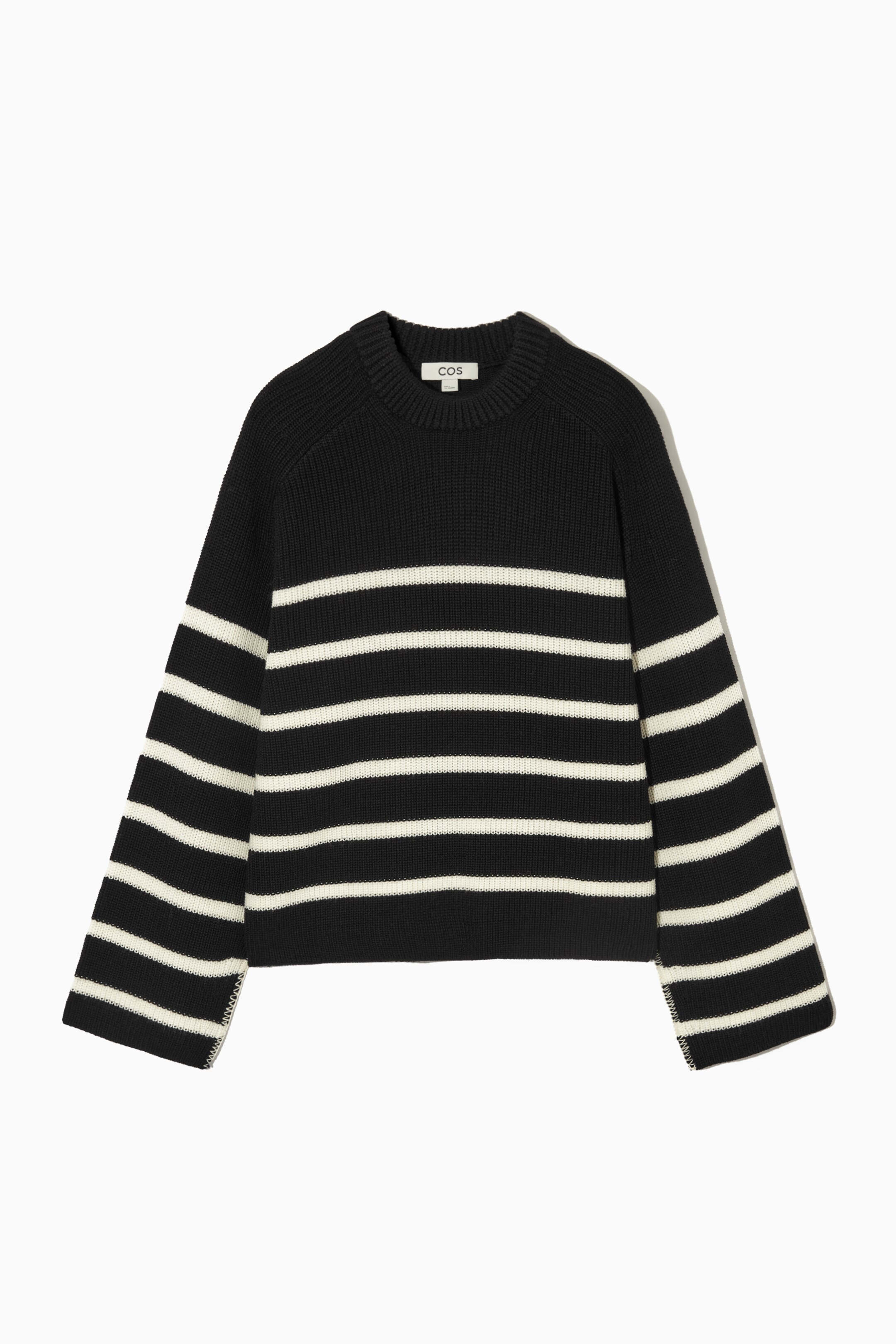 Ingrandisci l'immagine: STRIPED MERINO WOOL JUMPER - BLACK / WHITE / STRIPED - DONNA | H&M CH 1