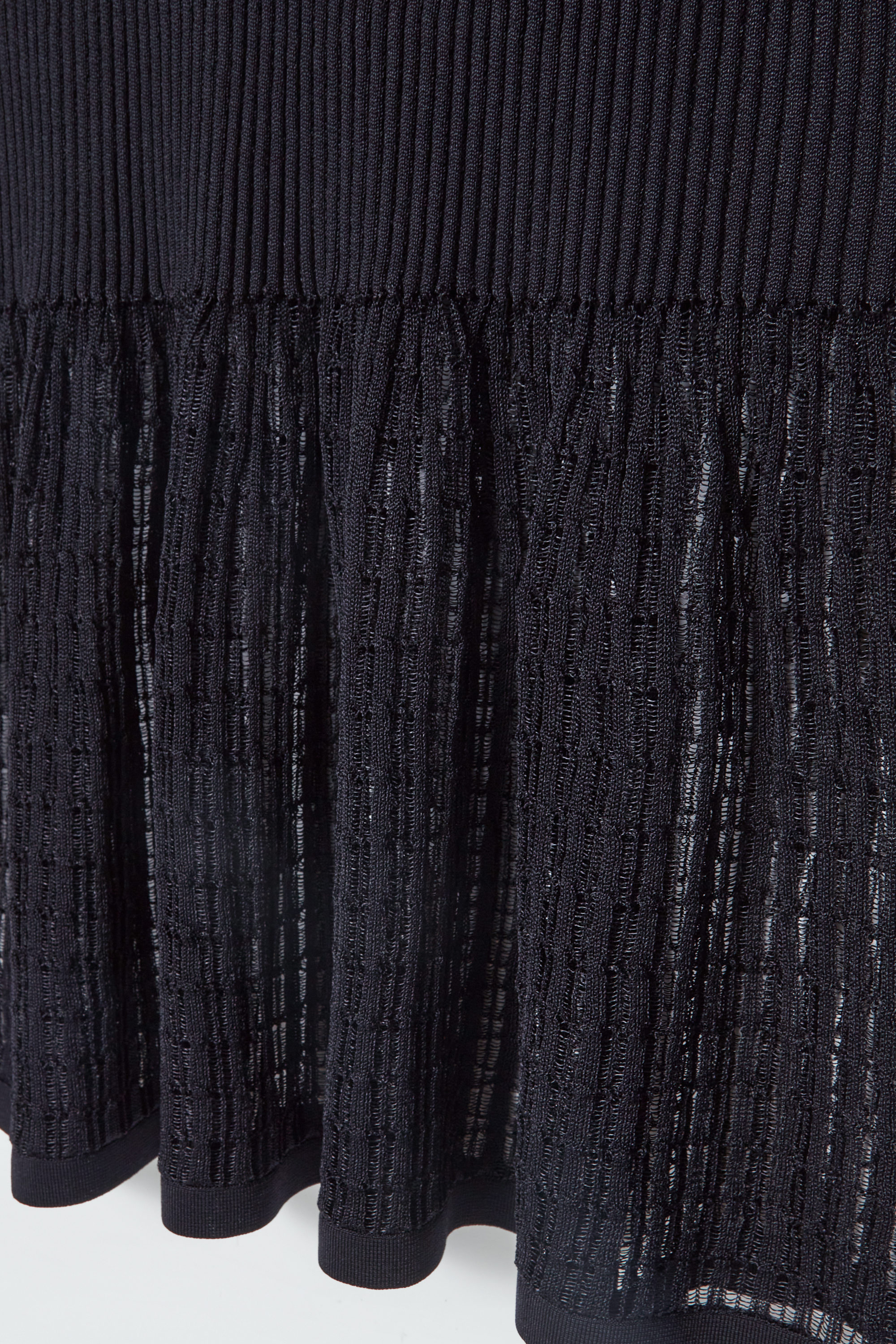 LACE-STITCH RIBBED-KNIT MIDI SKIRT - NAVY | COS