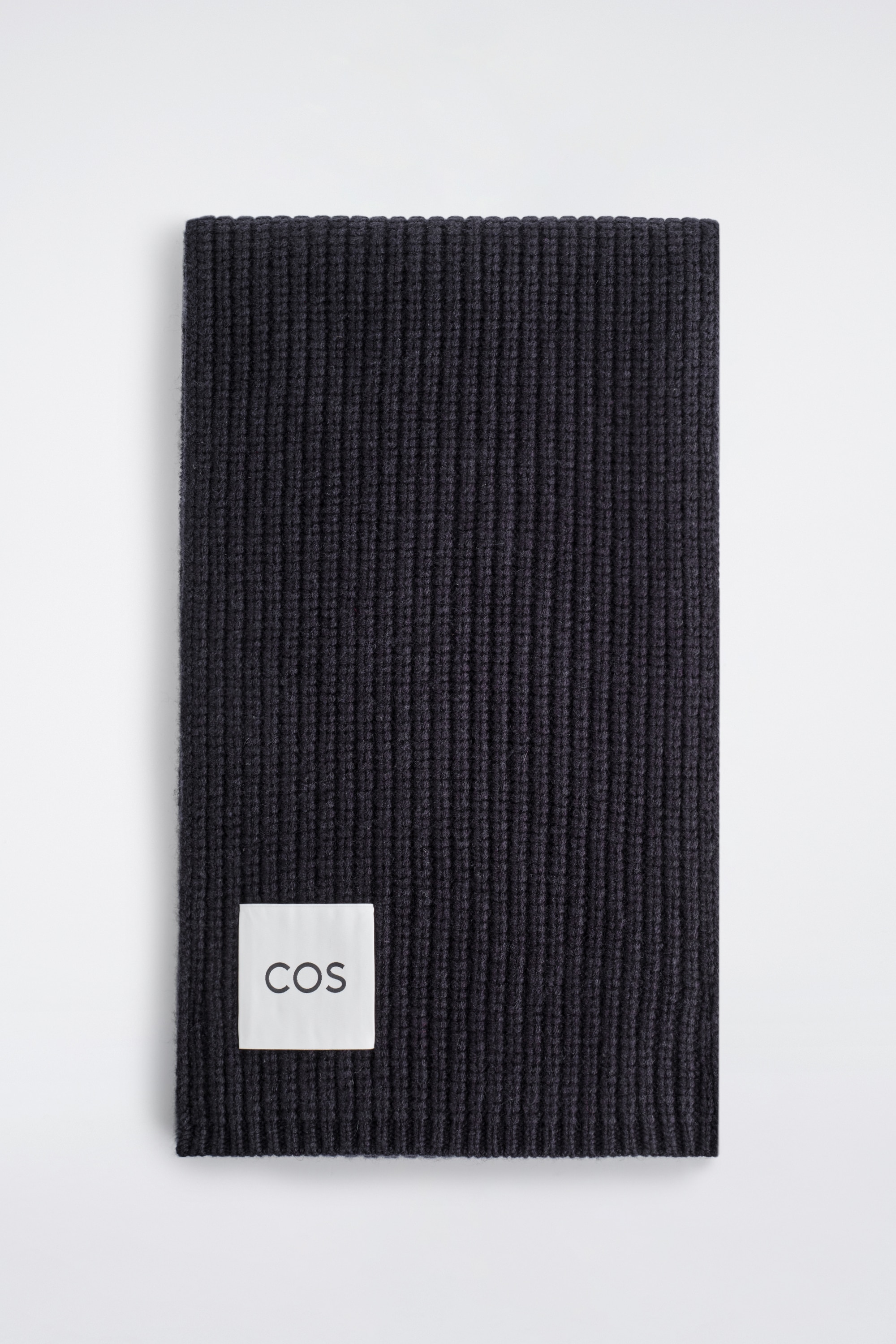 RIBBED WOOL SCARF - NAVY