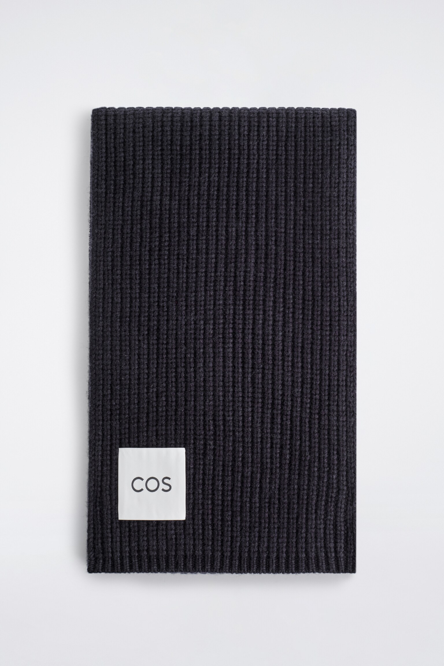 RIBBED WOOL SCARF - NAVY - 2