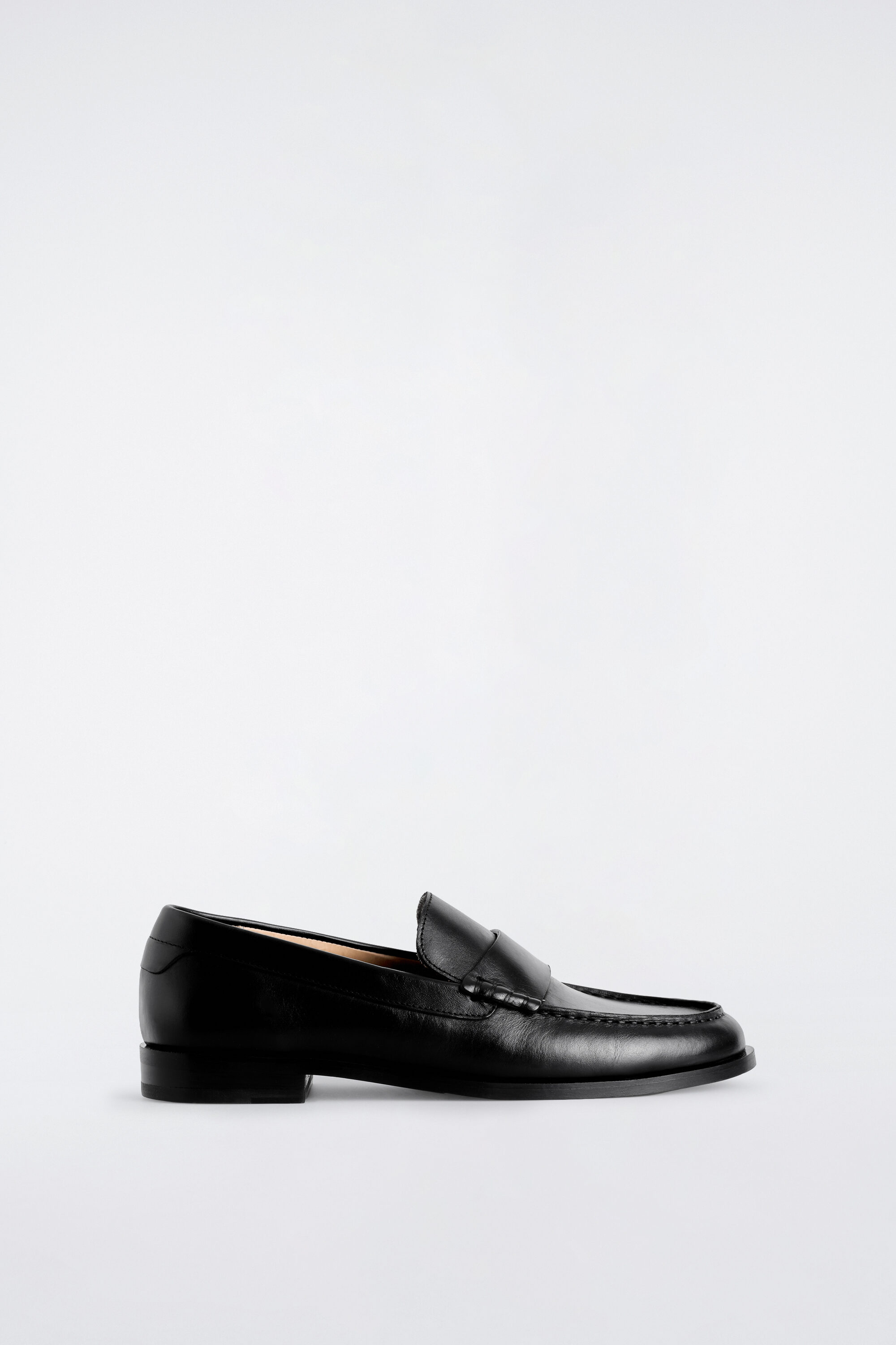 Leather Penny Loafers - Black