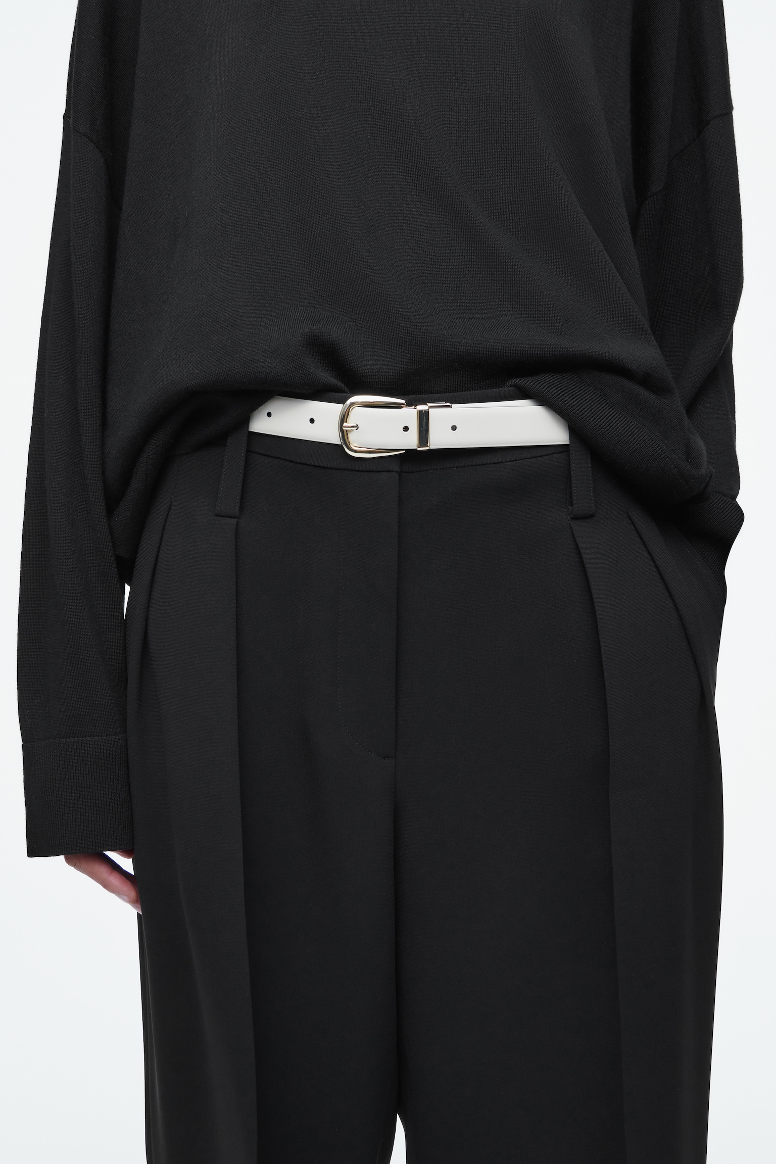 CEINTURE RÉVERSIBLE EN CUIR - NOIR / ÉCRU/MARRON / BORDEAUX - 1