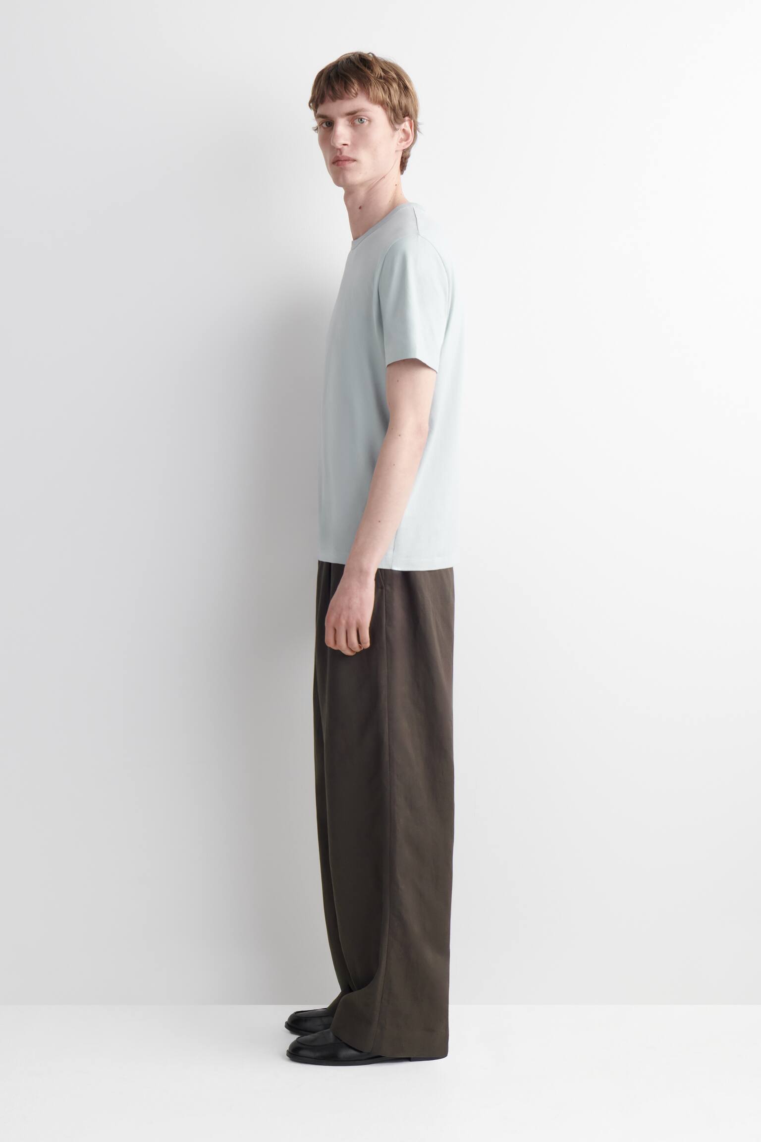 CAMISA DE ALGODÓN CEPILLADO - AZUL ACERO/BLANCO/NEGRO/AZUL MARINO/CAQUI OSCURO - 6