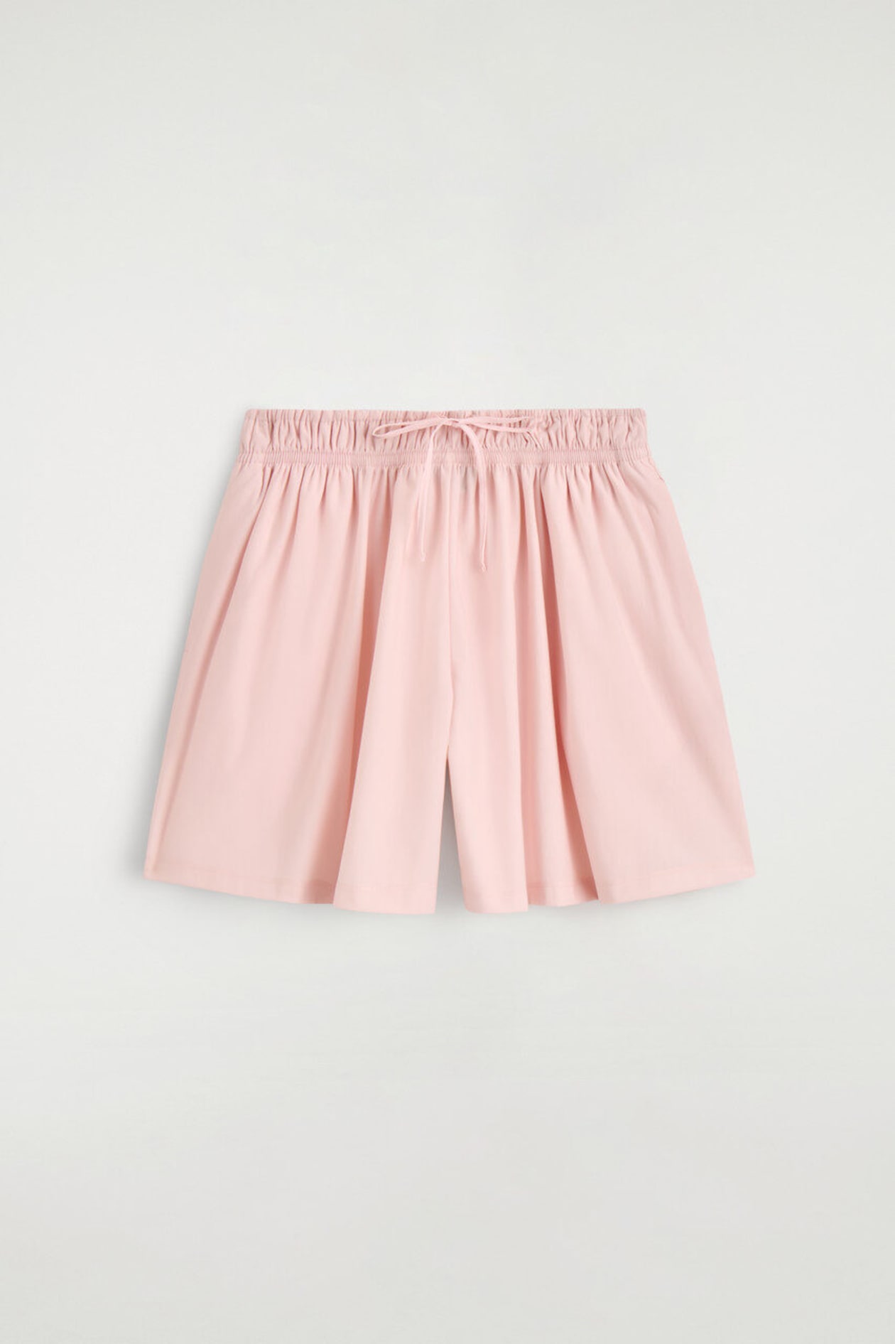 RUCHED-WAIST SHORTS — PINK