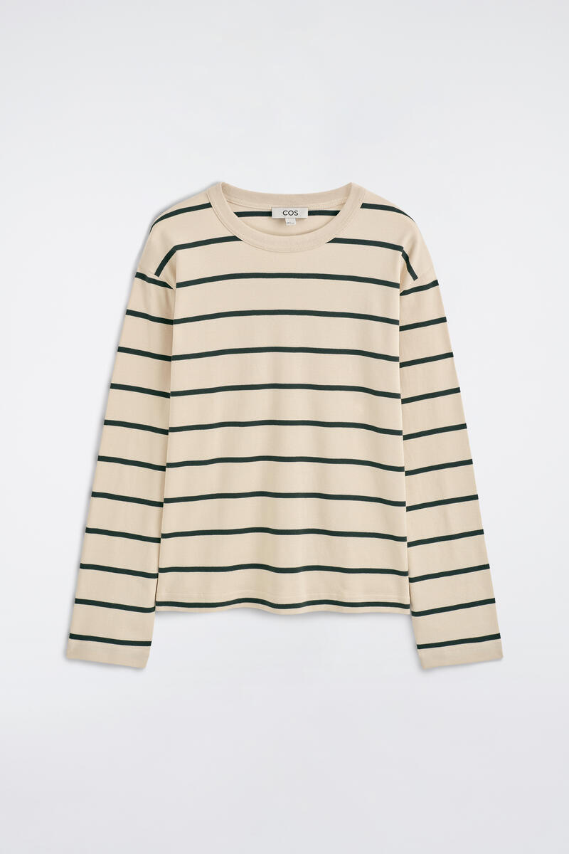 Relaxed Jersey Interlock Long-Sleeved T-Shirt