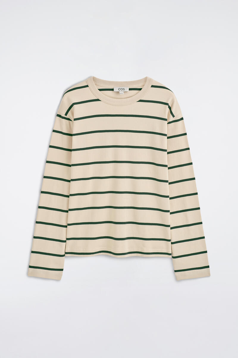 Relaxed Jersey Interlock Long-Sleeved T-Shirt
