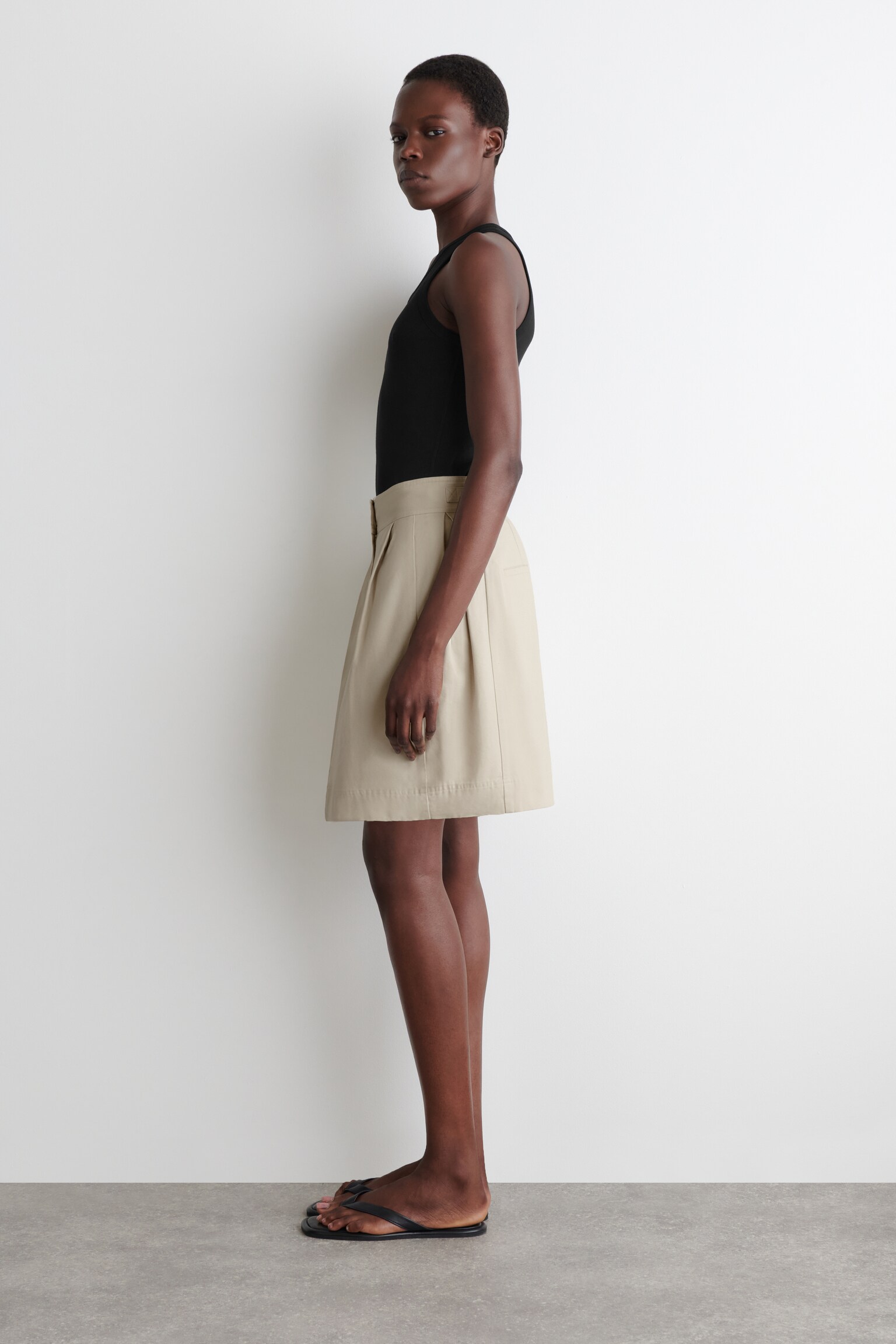 MINIGONNA PLISSÉ CON FIBBIA - BEIGE CHIARO - 5