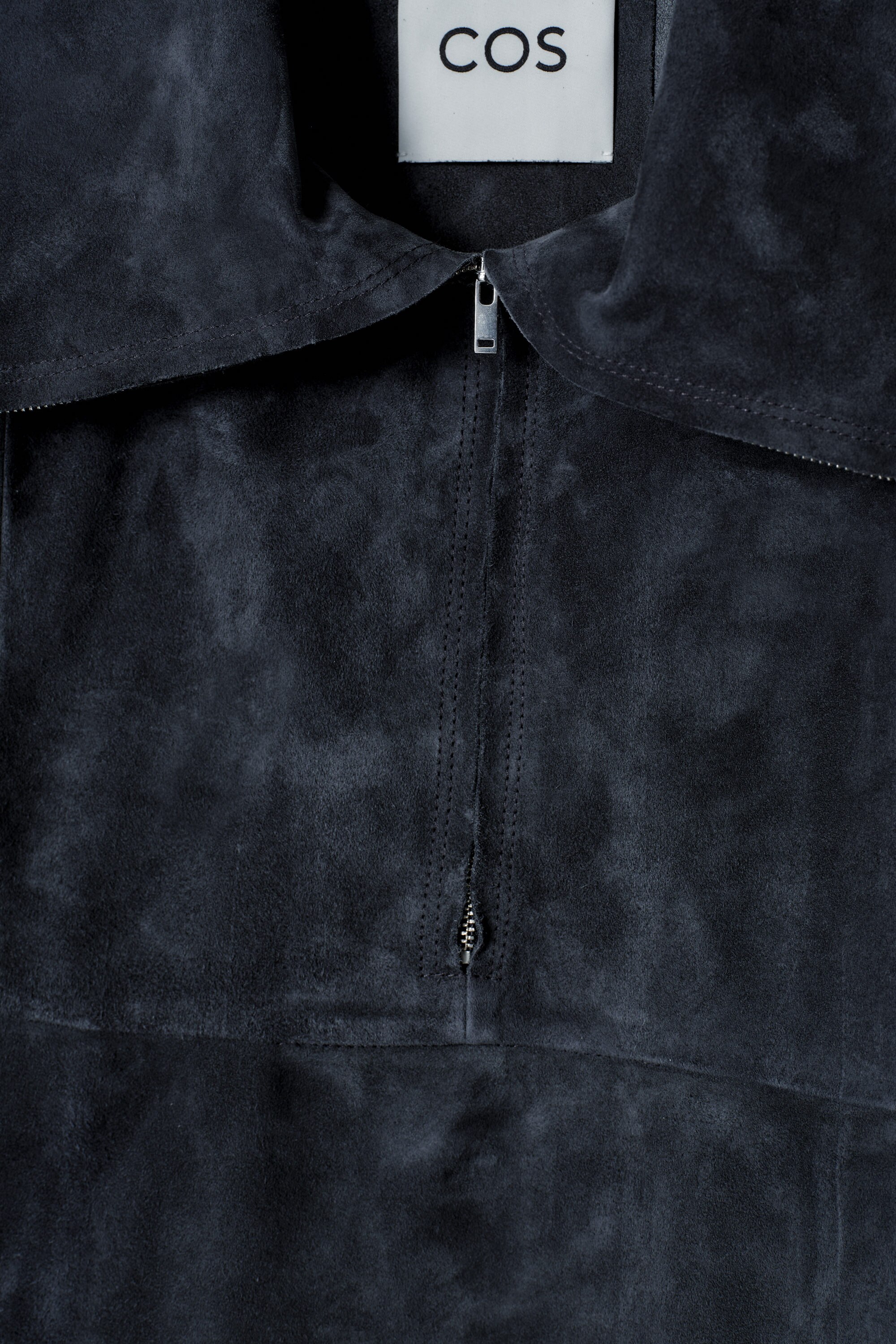 SUEDE HALF-ZIP BLOUSON JACKET​ - ANTHRACITE | COS US