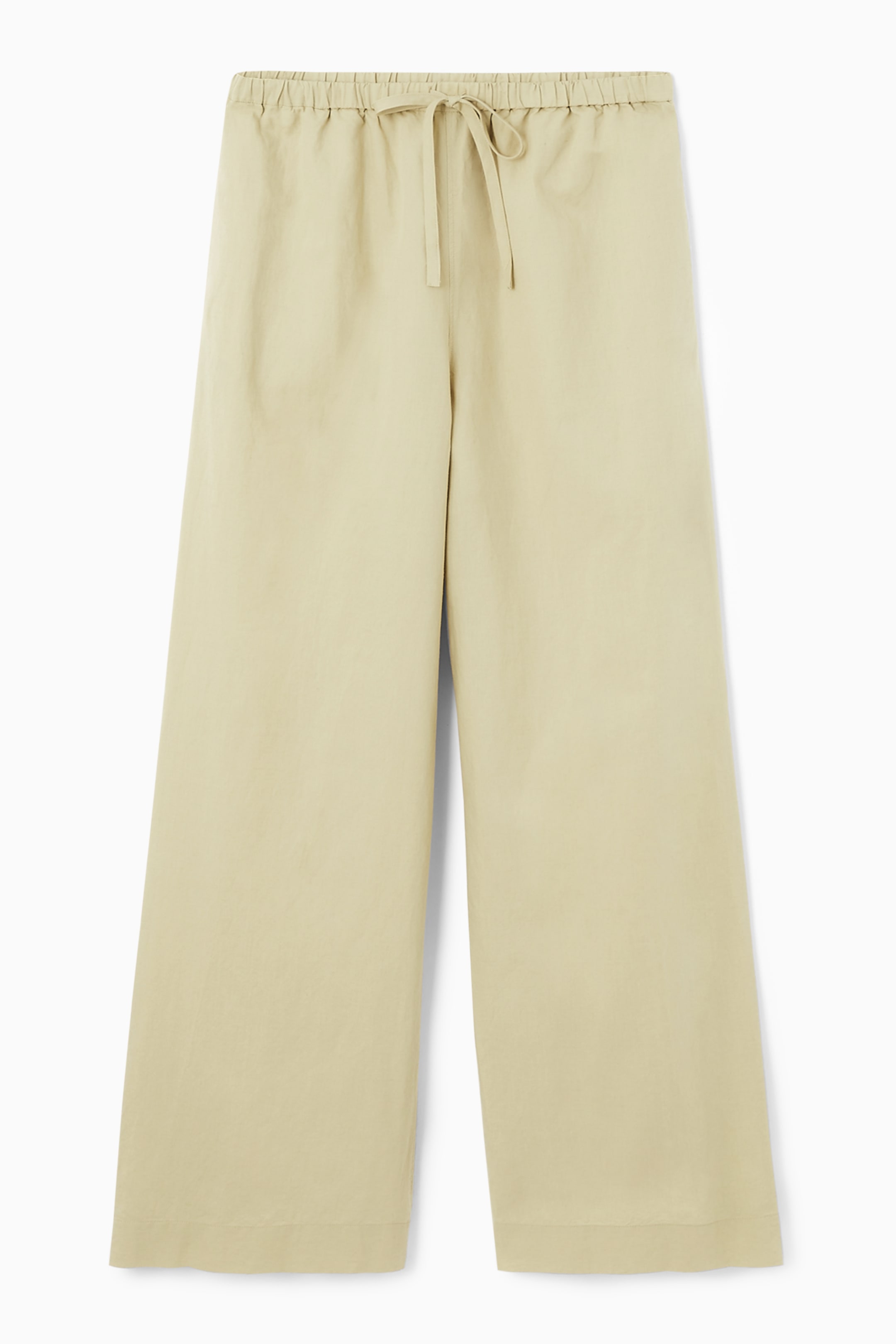 Ingrandisci l'immagine: WIDE-LEG LINEN DRAWSTRING TROUSERS - WASHED KHAKI - DONNA | H&M CH 1