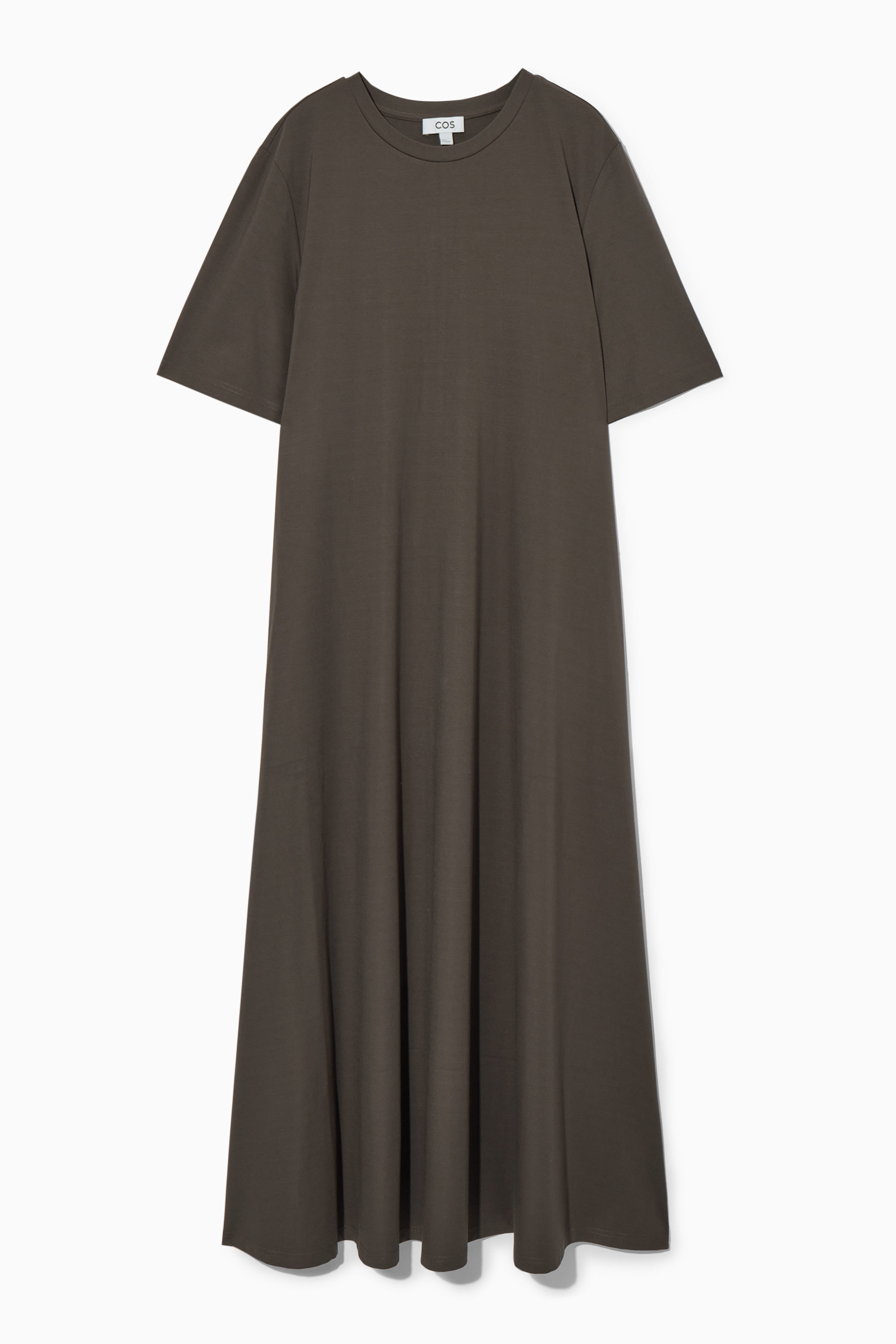 VOLUMINOUS MAXI T-SHIRT DRESS - BROWN | COS