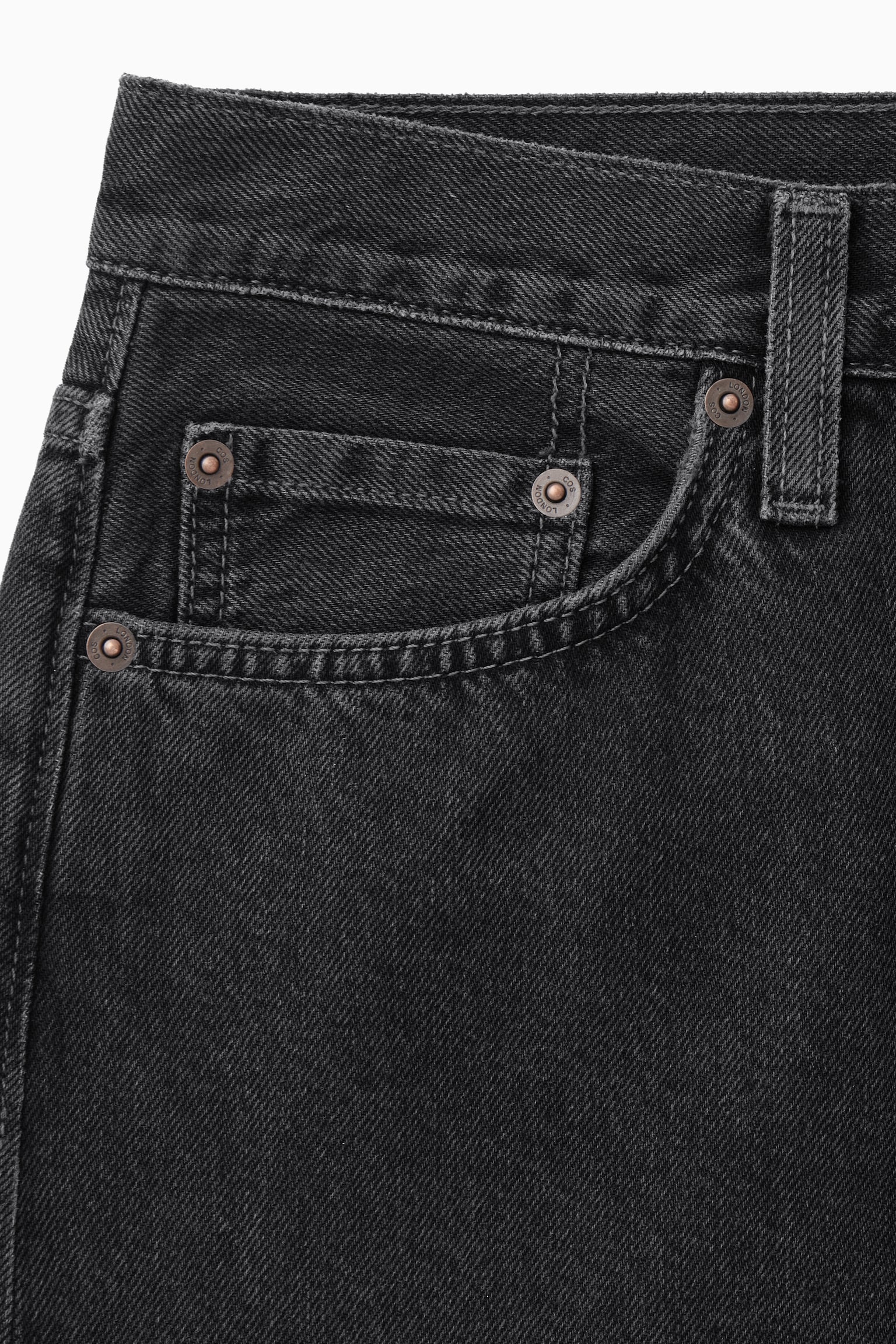 DENIM MAXI SKIRT - BLACK/WASHED LIGHT BLUE - 3