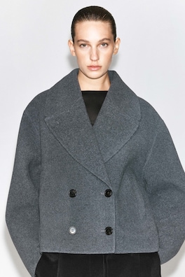 OVERSIZED DOUBLE-FACED WOOL JACKET — GRAY MÉLANGE 6