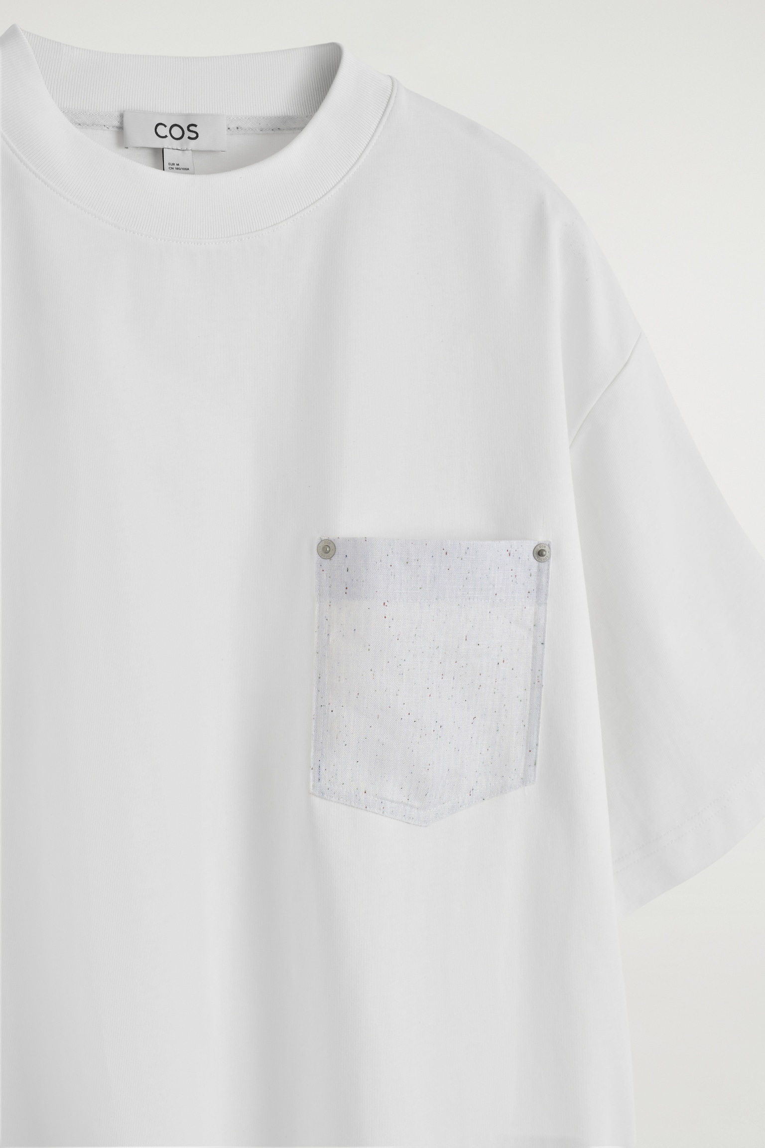 CAMISETA OVERSIZE CON BOLSILLO DE LINO - BLANCO - 3