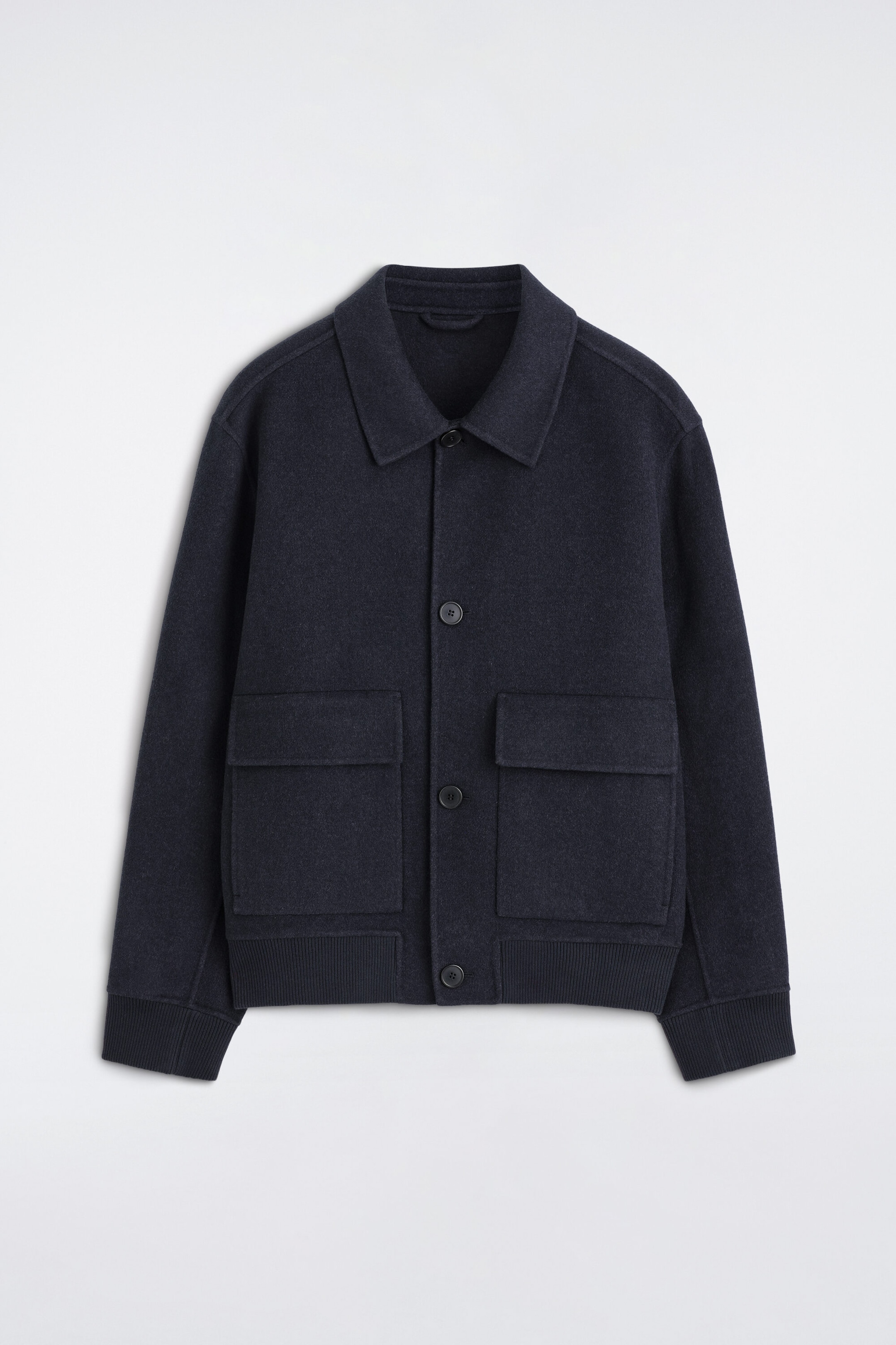 DOUBLE-FACED WOOL-BLEND BOMBER JACKET