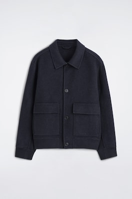 DOUBLE-FACED WOOL-BLEND BOMBER JACKET — NAVY 9