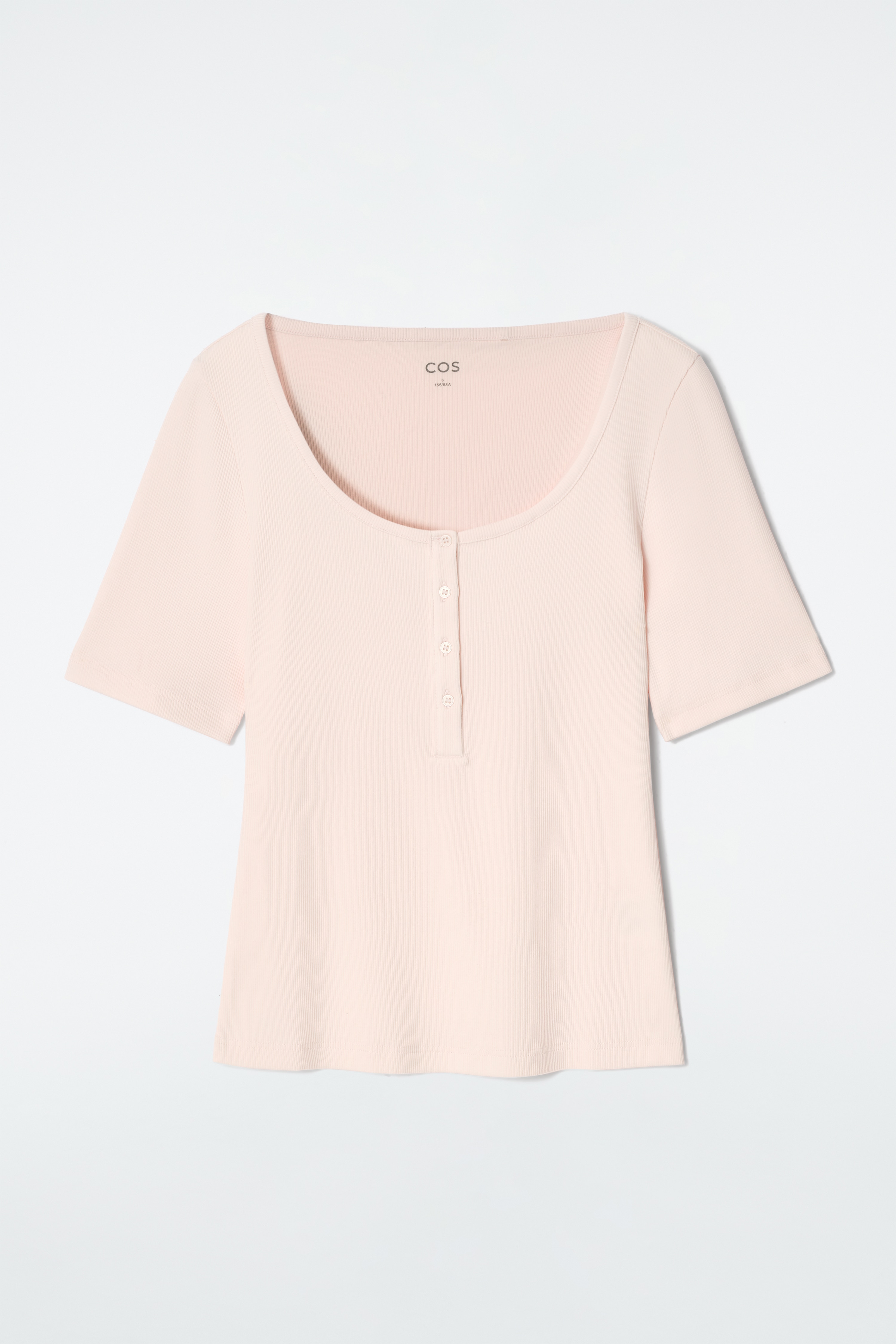 RIBBED HENLEY TRIČKO - SVĚTLĚ RŮŽOVÁ/NÁMOŘNICKÁ / PRUHOVANÁ