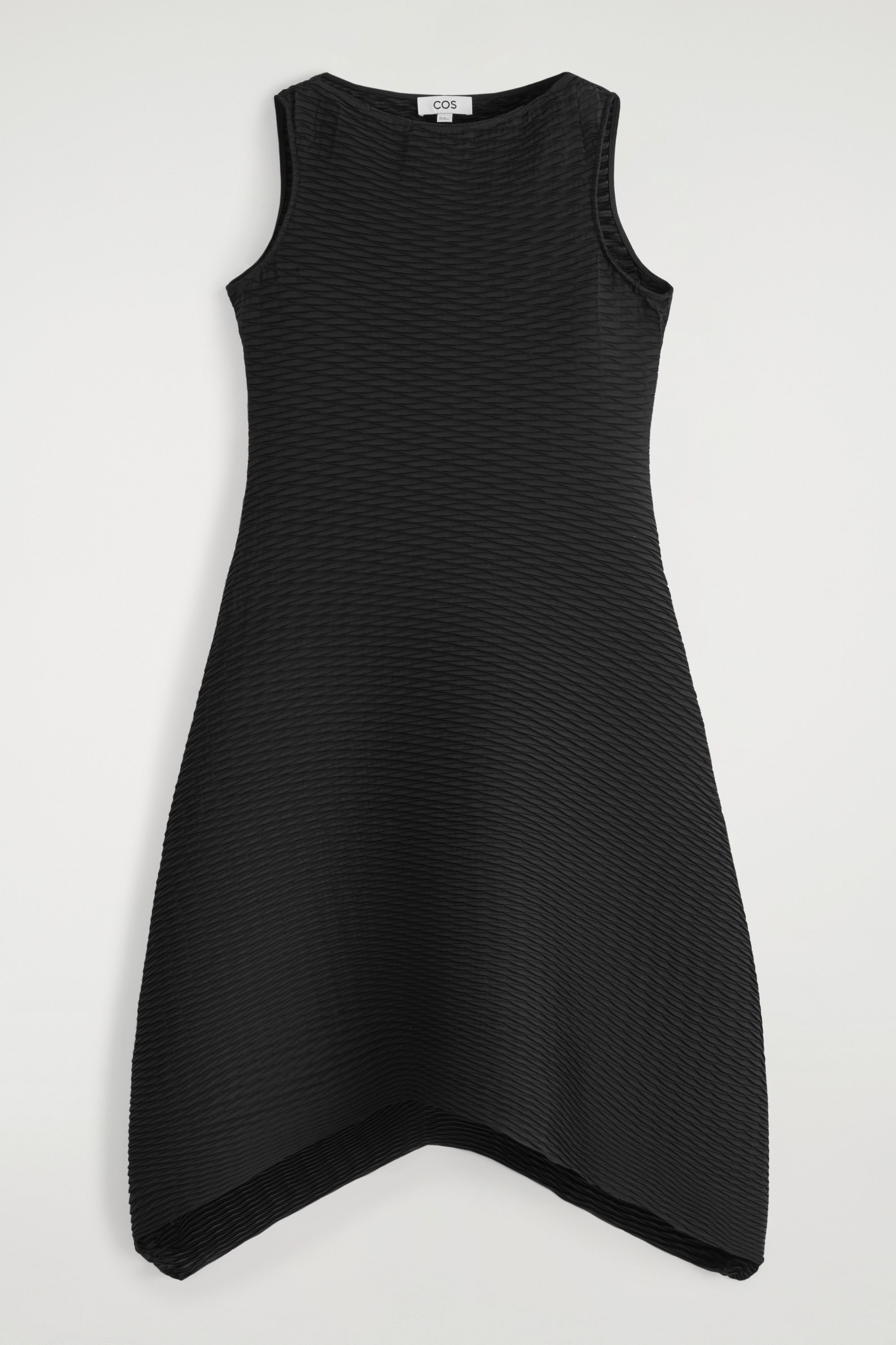 TWIST-DETAIL LINEN MINI DRESS - BLACK | COS