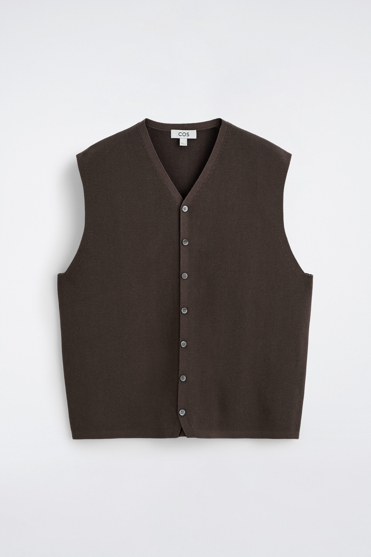 MILANO-KNIT WAISTCOAT — BROWN
