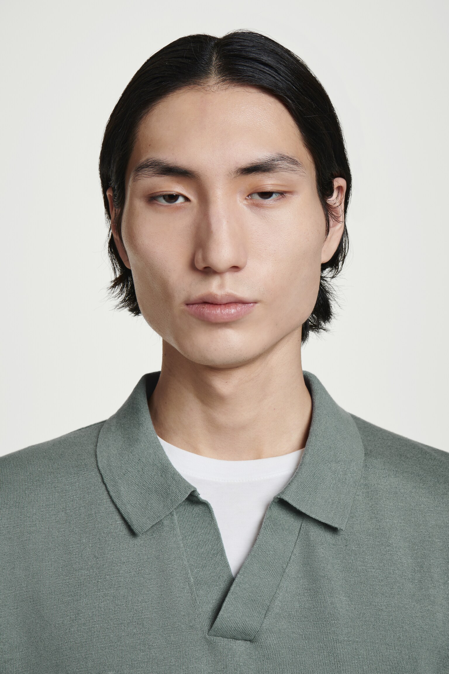 POLO DE PUNTO DE LINO - VERDE/TOPO OSCURO/AZUL - 5