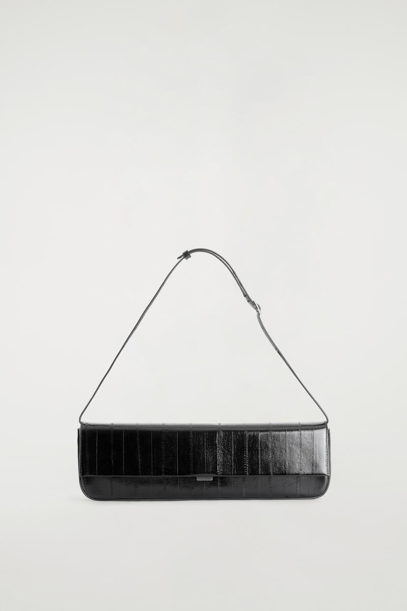 Parquet Clutch Bag - Eel-Effect Leather