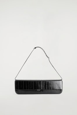 PARQUET CLUTCH BAG - EEL-EFFECT LEATHER — BLACK / EEL EFFECT 4