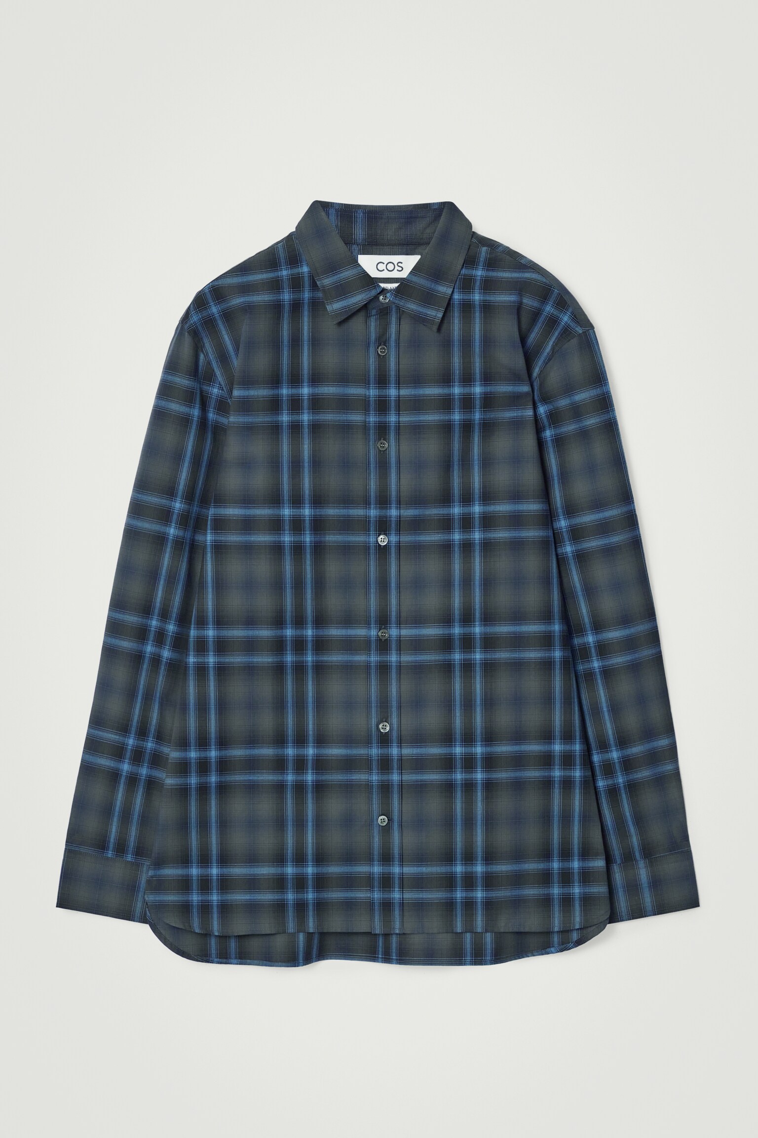 RELAXED CHECKED COTTON SHIRT - NAVY / CHECKED/BEIGE / CHECKED