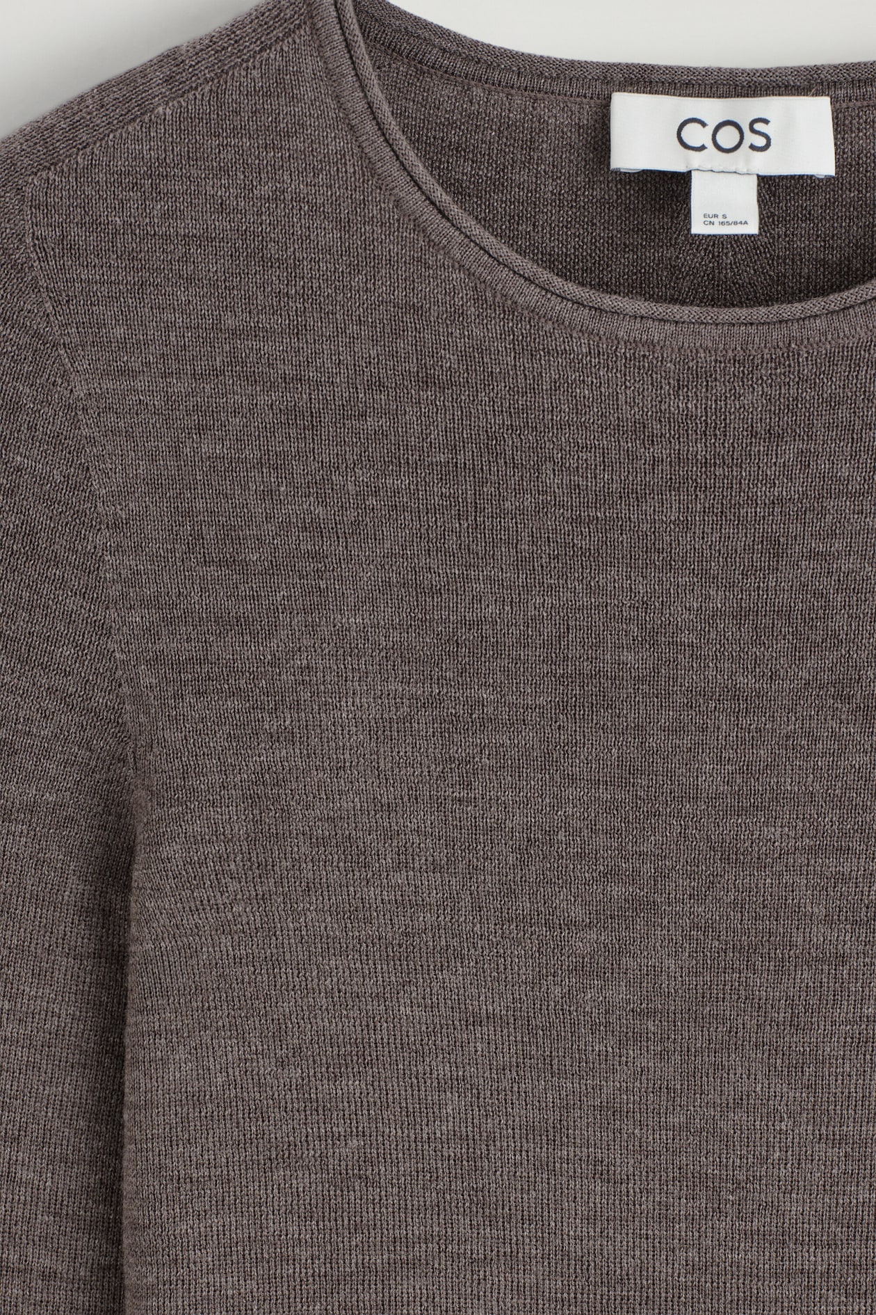 SEAMLESS MERINO WOOL LONG-SLEEVED TOP — BROWN MÉLANGE