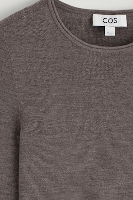 SEAMLESS MERINO WOOL LONG-SLEEVED TOP — BROWN MÉLANGE 6