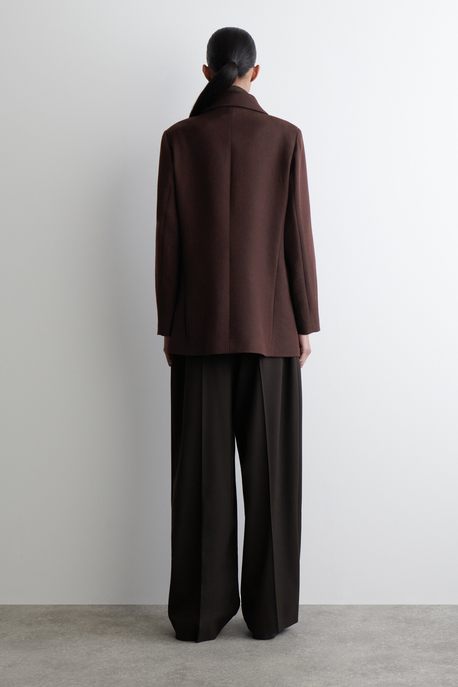 CHAQUETA FORMAL EN MEZCLA DE LANA - MARRÓN OSCURO/NEGRO - 6