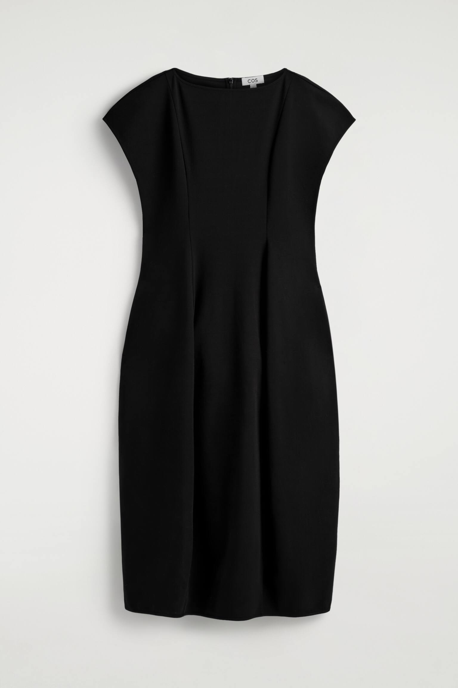 SCULPTURAL JERSEY MIDI DRESS - שחור - 2