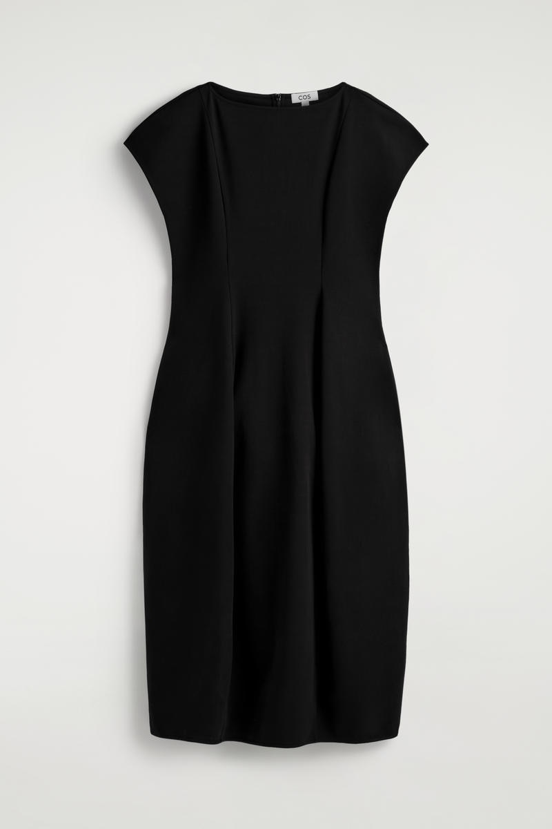 Sculptural Jersey Midi Dress