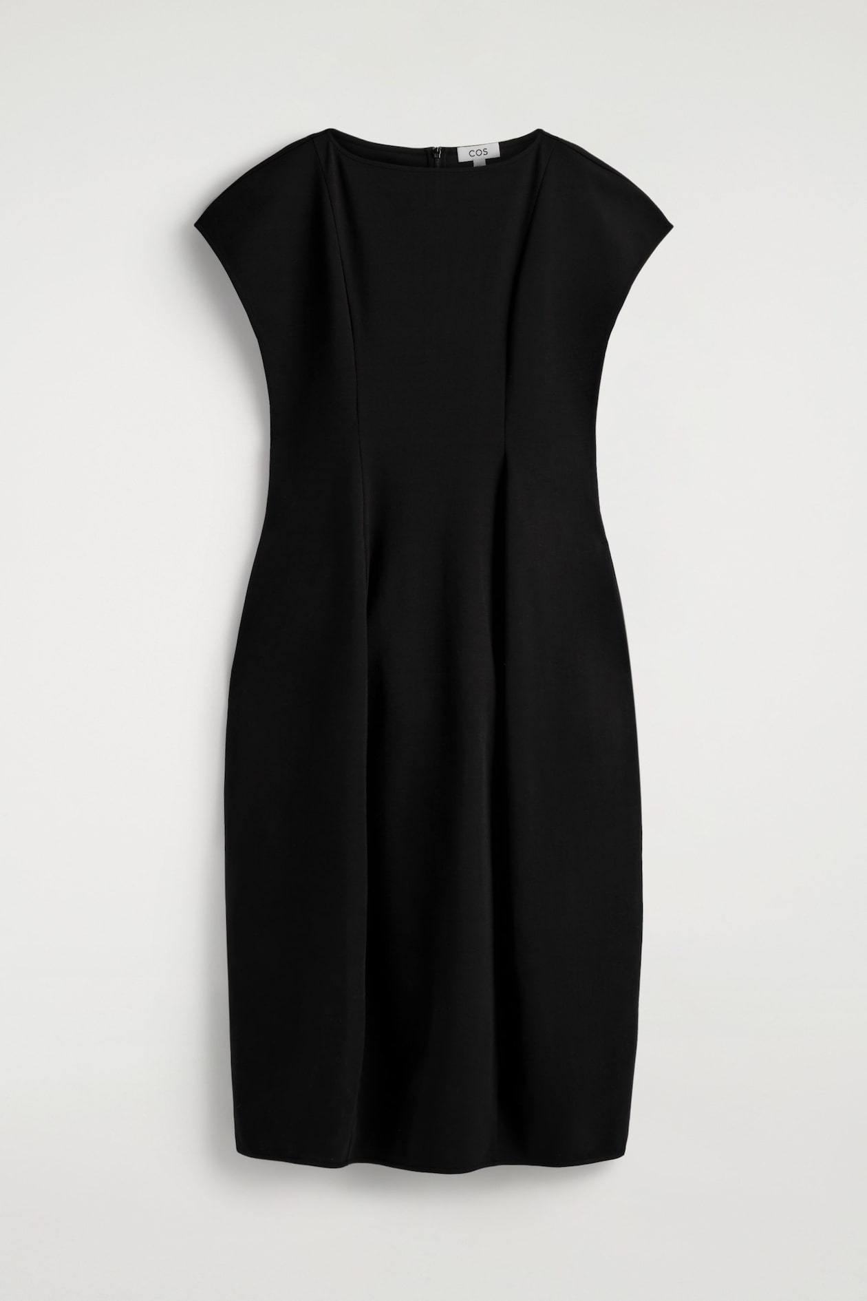 COS Women's Sculptural Jersey Midi Dress in Black | Cotton | Size: Medium